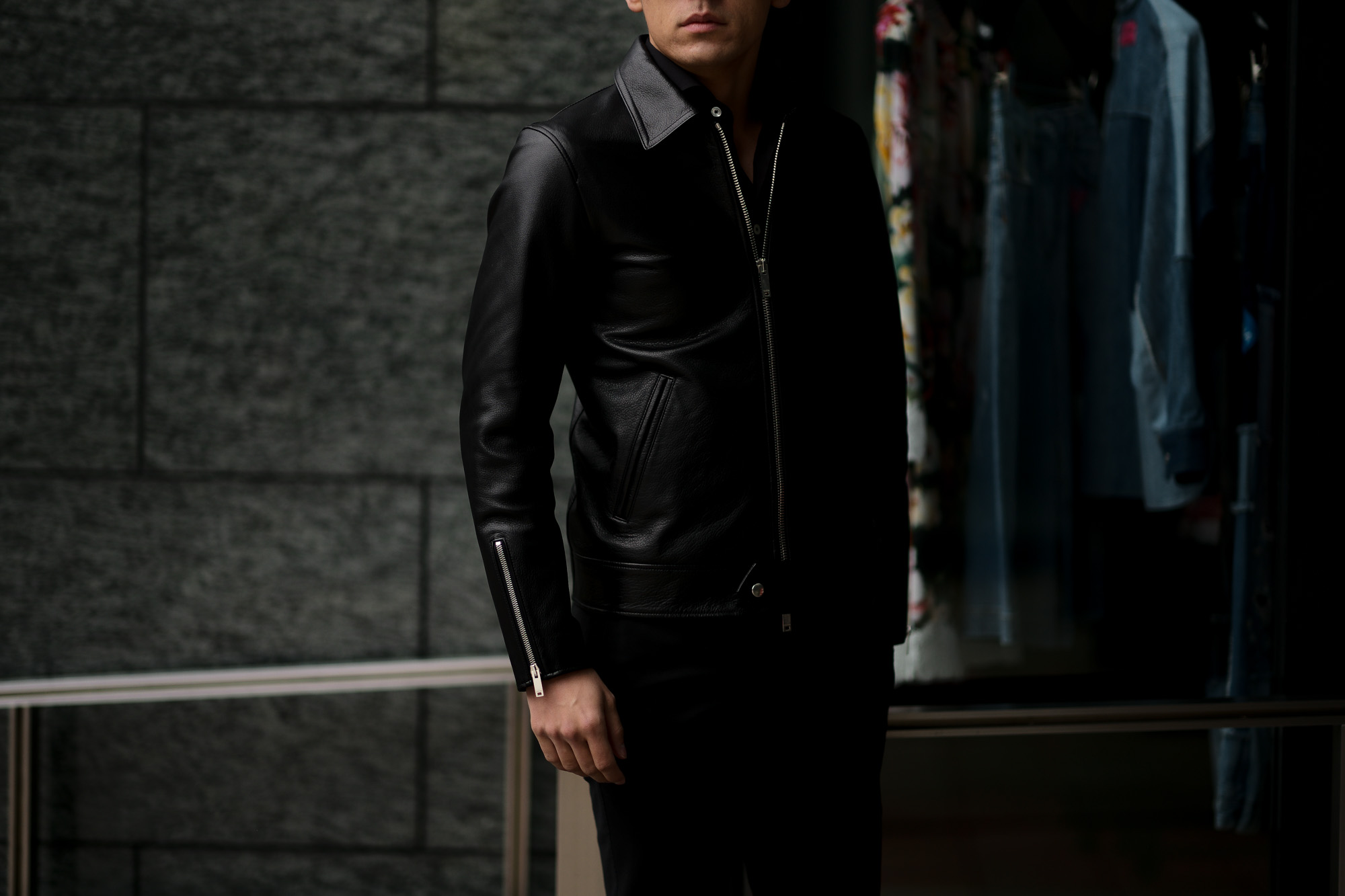 Cuervo (クエルボ) Satisfaction Leather Collection (サティスファクション レザー コレクション) TOM (トム) BUFFALO LEATHER (バッファロー レザー) シングル ライダース ジャケット BLACK (ブラック) MADE IN JAPAN (日本製) 2019 秋冬新作 クエルボ レザージャケット 愛知 名古屋 alto e diritto アルトエデリット セレクトショップ