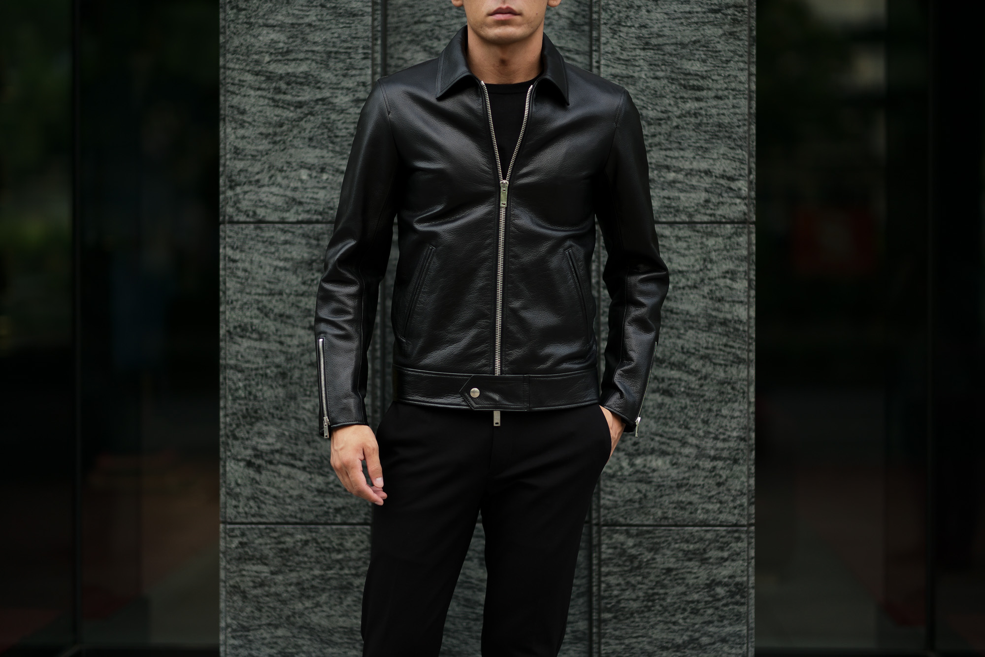 Cuervo (クエルボ) Satisfaction Leather Collection (サティスファクション レザー コレクション) TOM (トム) BUFFALO LEATHER (バッファロー レザー) シングル ライダース ジャケット BLACK (ブラック) MADE IN JAPAN (日本製) 2019 秋冬新作 クエルボ レザージャケット 愛知 名古屋 alto e diritto アルトエデリット セレクトショップ