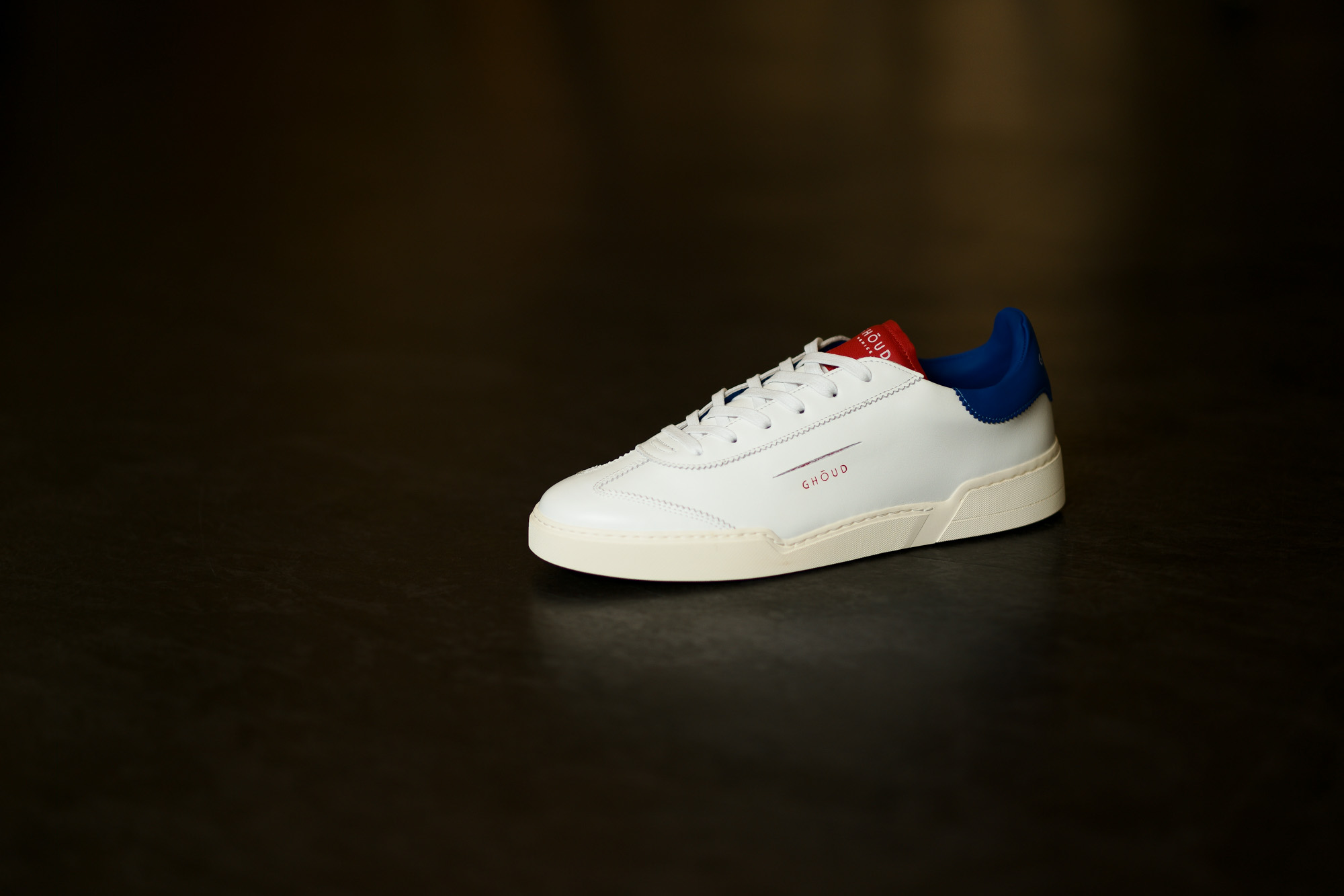 GHOUD L1LML25-LOB01 LOW MAN レザースニーカー WHITE/BLUE/RED(ホワイト/ブルー/レッド) 2020 春夏 【ご予約開始】 愛知 名古屋 altoediritto アルトエデリット 白スニーカー