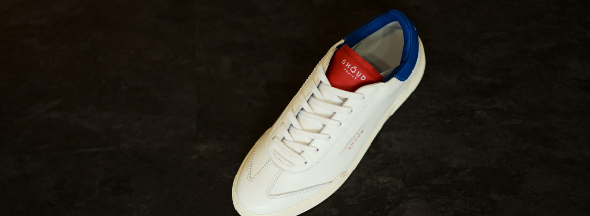 GHOUD L1LML25-LOB01 LOW MAN レザースニーカー WHITE/BLUE/RED(ホワイト/ブルー/レッド) 2020 春夏 【ご予約開始】 愛知 名古屋 altoediritto アルトエデリット 白スニーカー