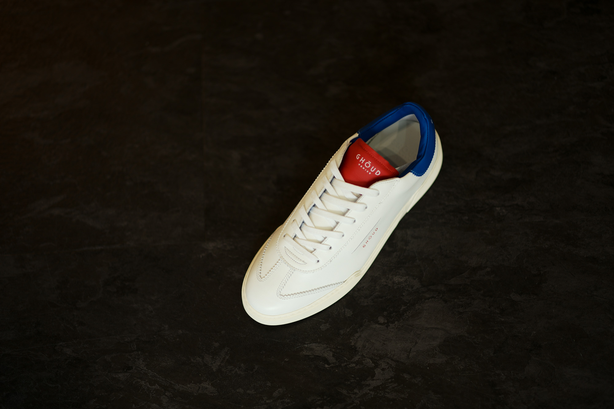 GHOUD L1LML25-LOB01 LOW MAN レザースニーカー WHITE/BLUE/RED(ホワイト/ブルー/レッド) 2020 春夏 【ご予約開始】 愛知 名古屋 altoediritto アルトエデリット 白スニーカー