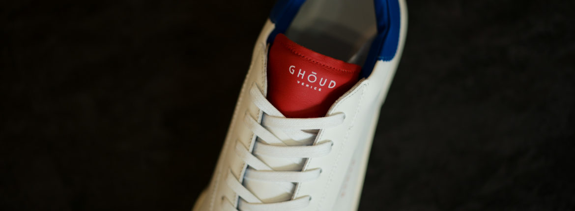 GHOUD L1LML25-LOB01 LOW MAN レザースニーカー WHITE/BLUE/RED(ホワイト/ブルー/レッド) 2020 春夏 【ご予約開始】 愛知 名古屋 altoediritto アルトエデリット 白スニーカー