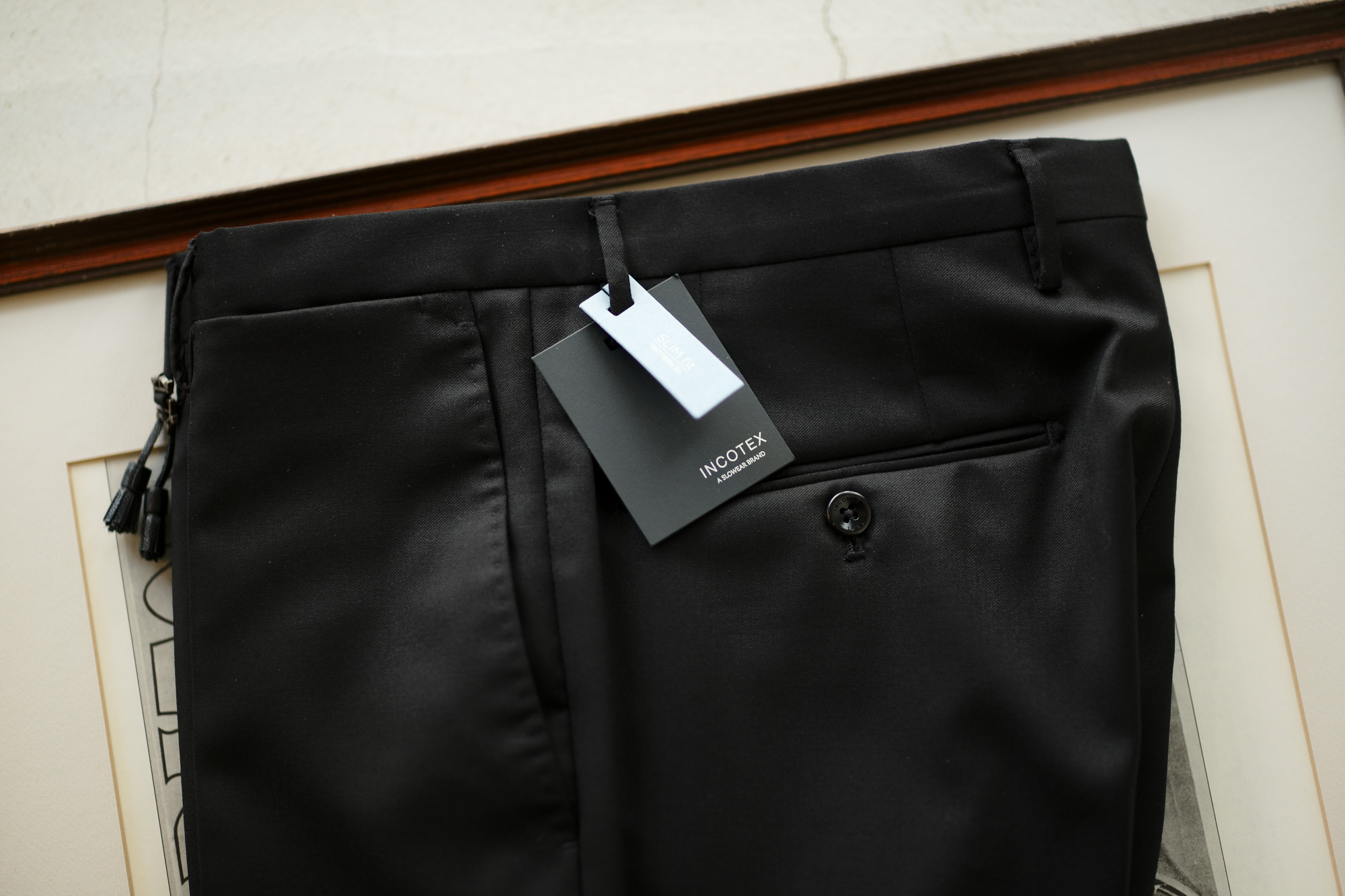 INCOTEX (インコテックス) N35 SLIM FIT (1NT035) SUPER 100’S WOOLLEN TWILL サージウール スラックス BLACK (ブラック・990) 2019秋冬新作 愛知 名古屋 altoediritto アルトエデリット