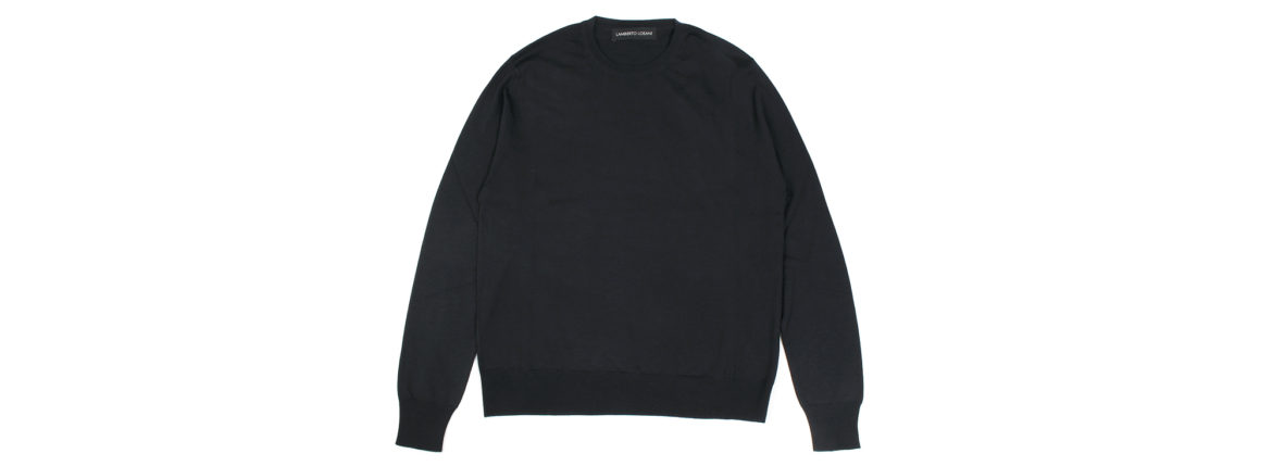 LAMBERTO LOSANI (ランベルト ロザーニ) Silk Cashmere Crew Neck Sweater(シルクカシミア クルーネック セーター) ハイゲージ シルクカシミヤニット セーター BLACK (ブラック・901) made in italy (イタリア製) 2019 秋冬新作 lambertolosani altoediritto アルトエデリット 愛知 名古屋