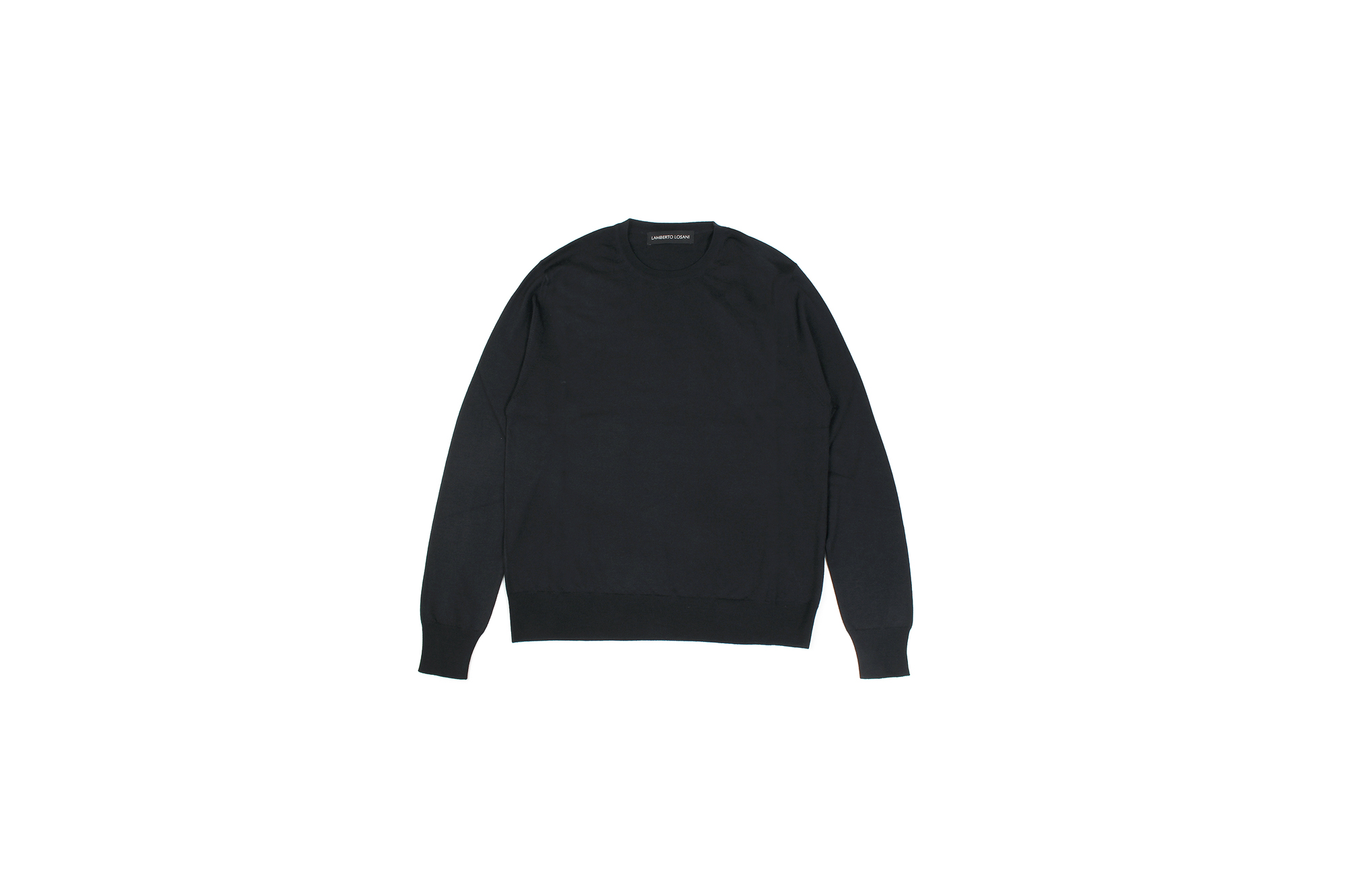 LAMBERTO LOSANI (ランベルト ロザーニ) Silk Cashmere Crew Neck Sweater(シルクカシミア クルーネック セーター) ハイゲージ シルクカシミヤニット セーター BLACK (ブラック・901) made in italy (イタリア製) 2019 秋冬新作  lambertolosani altoediritto アルトエデリット 愛知 名古屋 