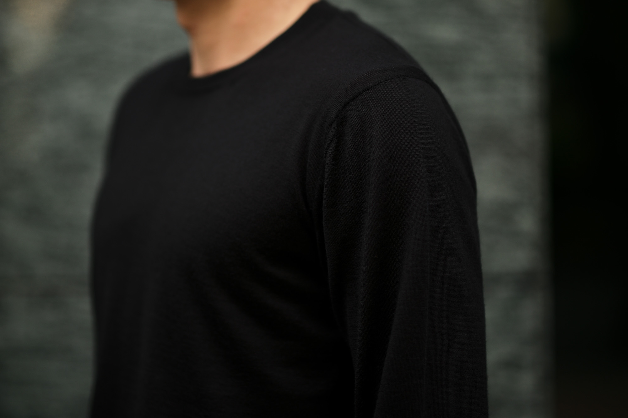 LAMBERTO LOSANI (ランベルト ロザーニ) Silk Cashmere Crew Neck Sweater(シルクカシミア クルーネック セーター) ハイゲージ シルクカシミヤニット セーター BLACK (ブラック・901) made in italy (イタリア製) 2019 秋冬新作  lambertolosani altoediritto アルトエデリット 愛知 名古屋