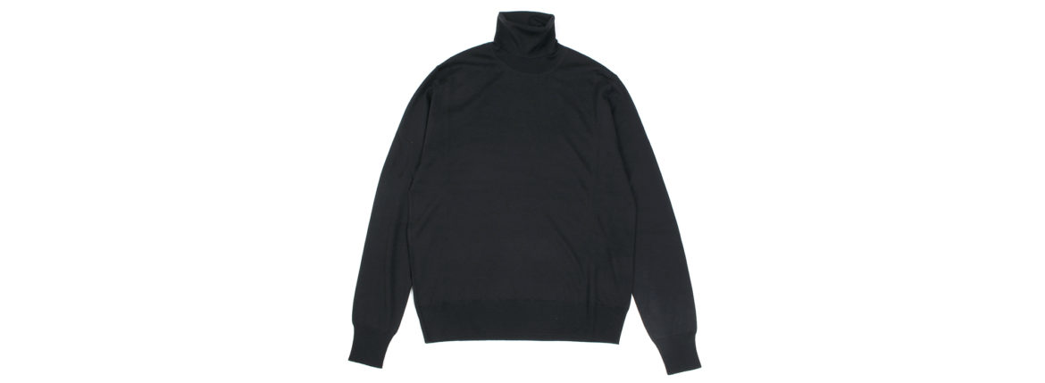 LAMBERTO LOSANI (ランベルト ロザーニ) Silk Cashmere Turtle Neck Sweater(シルクカシミア タートルネック セーター) ハイゲージ シルクカシミヤニット セーター BLACK (ブラック・901) made in italy (イタリア製) 2019 秋冬新作 lambertolosani altoediritto アルトエデリット 愛知 名古屋