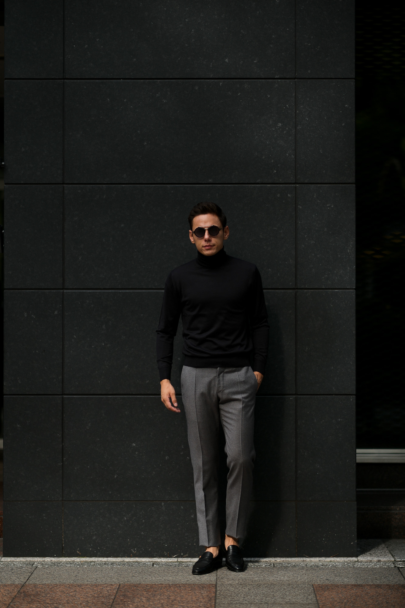 LAMBERTO LOSANI (ランベルト ロザーニ) Silk Cashmere Turtle Neck Sweater(シルクカシミア タートルネック セーター) ハイゲージ シルクカシミヤニット セーター BLACK (ブラック・901) made in italy (イタリア製) 2019 秋冬新作 lambertolosani altoediritto アルトエデリット 愛知 名古屋