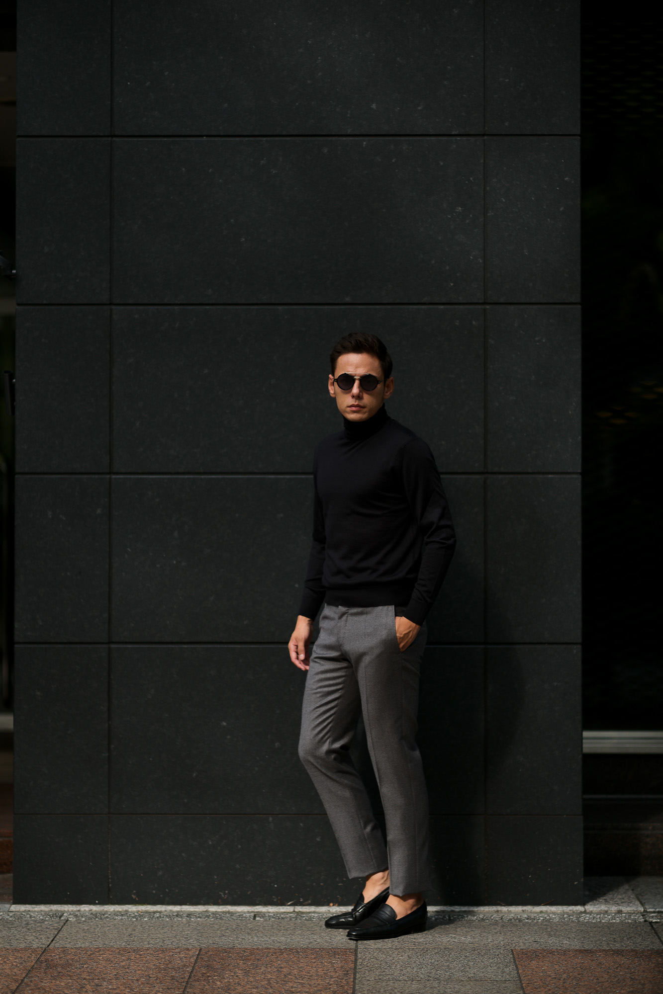 LAMBERTO LOSANI (ランベルト ロザーニ) Silk Cashmere Turtle Neck Sweater(シルクカシミア タートルネック セーター) ハイゲージ シルクカシミヤニット セーター BLACK (ブラック・901) made in italy (イタリア製) 2019 秋冬新作 lambertolosani altoediritto アルトエデリット 愛知 名古屋