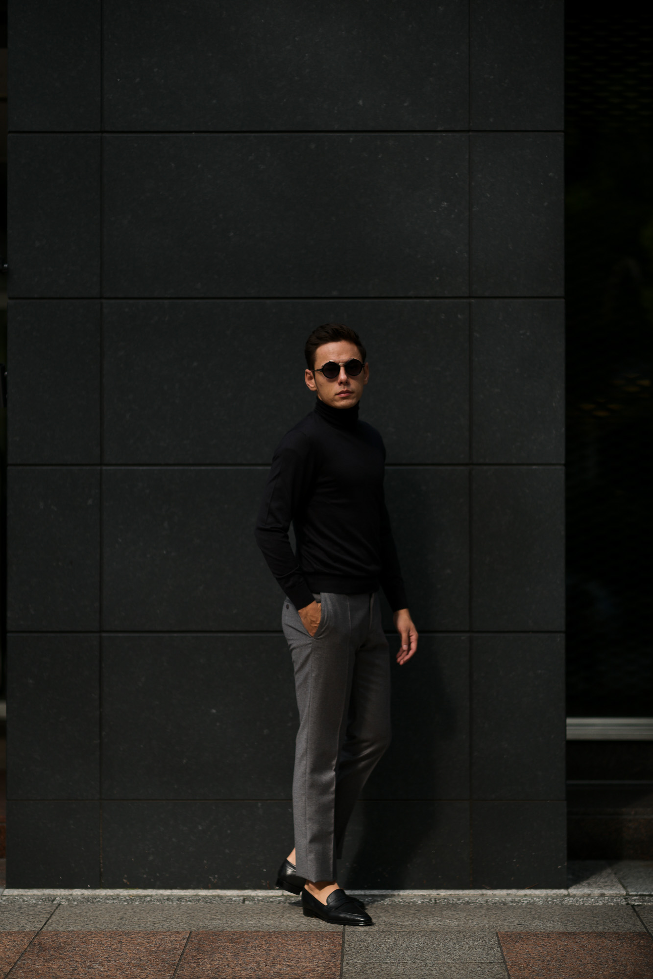 LAMBERTO LOSANI (ランベルト ロザーニ) Silk Cashmere Turtle Neck Sweater(シルクカシミア タートルネック セーター) ハイゲージ シルクカシミヤニット セーター BLACK (ブラック・901) made in italy (イタリア製) 2019 秋冬新作 lambertolosani altoediritto アルトエデリット 愛知 名古屋