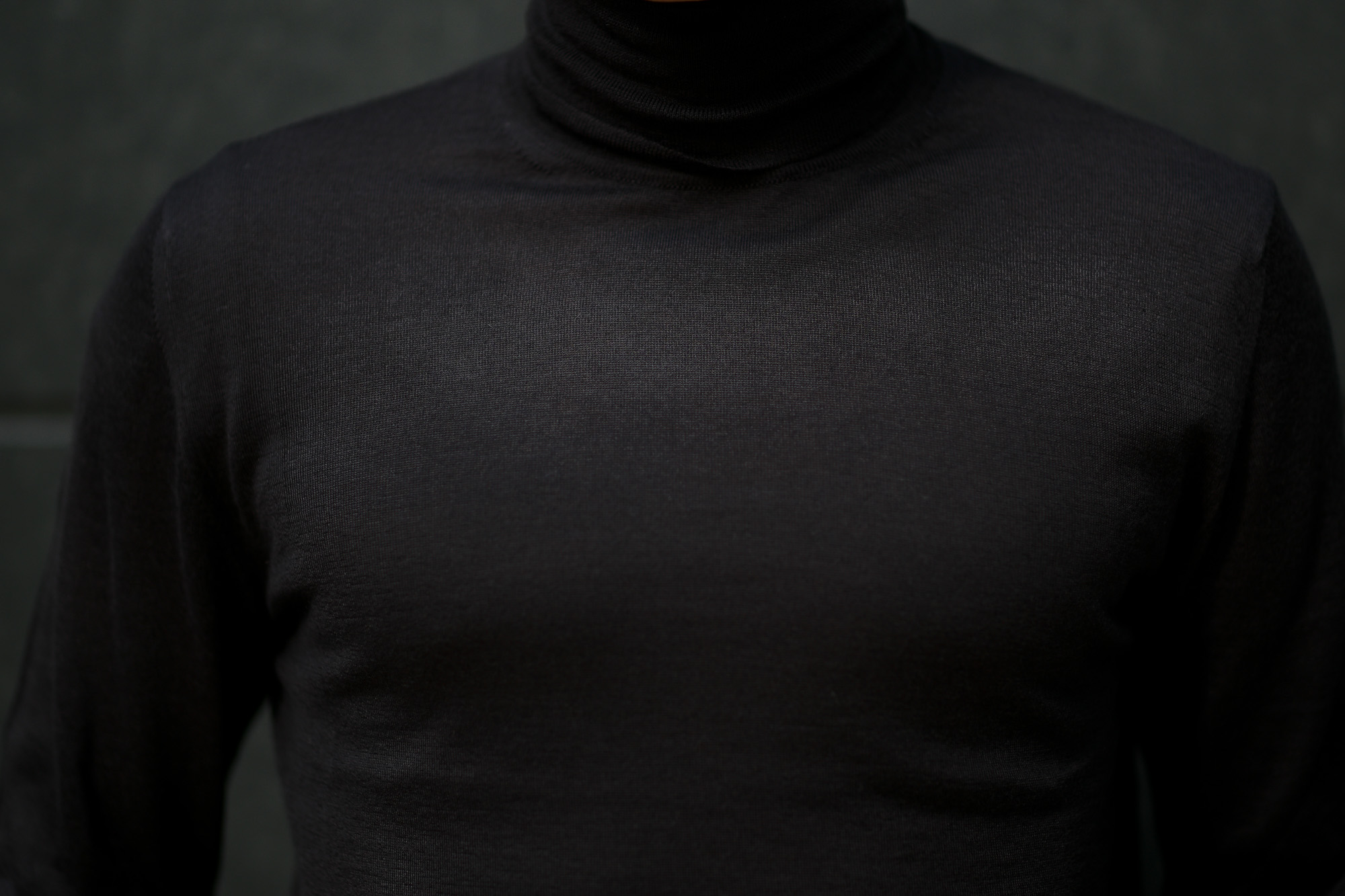 LAMBERTO LOSANI (ランベルト ロザーニ) Silk Cashmere Turtle Neck Sweater(シルクカシミア タートルネック セーター) ハイゲージ シルクカシミヤニット セーター BLACK (ブラック・901) made in italy (イタリア製) 2019 秋冬新作 lambertolosani altoediritto アルトエデリット 愛知 名古屋