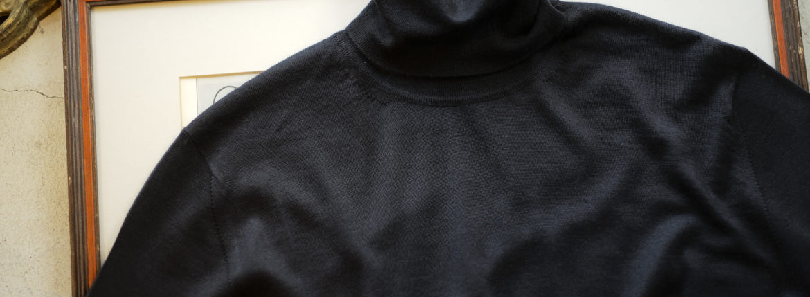 LAMBERTO LOSANI (ランベルト ロザーニ) Silk Cashmere Turtle Neck Sweater(シルクカシミア タートルネック セーター) ハイゲージ シルクカシミヤニット セーター BLACK (ブラック・901) made in italy (イタリア製) 2019 秋冬新作のイメージ