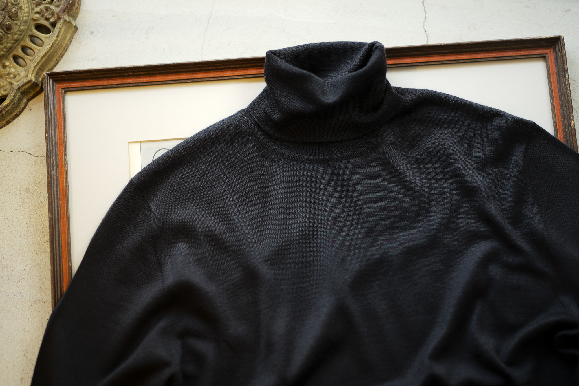 LAMBERTO LOSANI (ランベルト ロザーニ) Silk Cashmere Turtle Neck Sweater(シルクカシミア タートルネック セーター) ハイゲージ シルクカシミヤニット セーター BLACK (ブラック・901) made in italy (イタリア製) 2019 秋冬新作 lambertolosani altoediritto アルトエデリット 愛知 名古屋 