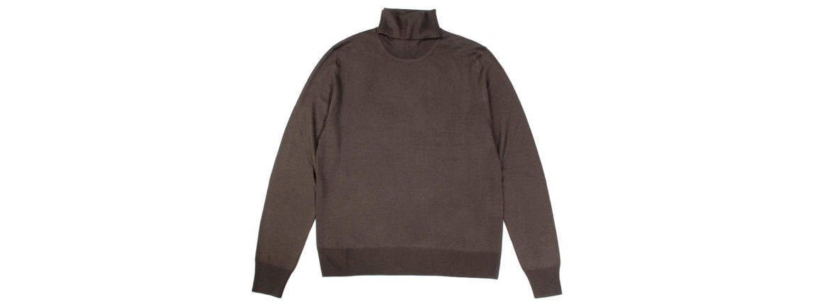 LAMBERTO LOSANI (ランベルト ロザーニ) Silk Cashmere Turtle Neck Sweaterシルクカシミア タートルネック セーター) ハイゲージ シルクカシミヤニット セーター BROWN (ブラウン・325) made in italy (イタリア製) 2019 秋冬新作　lambertolosani altoediritto アルトエデリット 愛知 名古屋