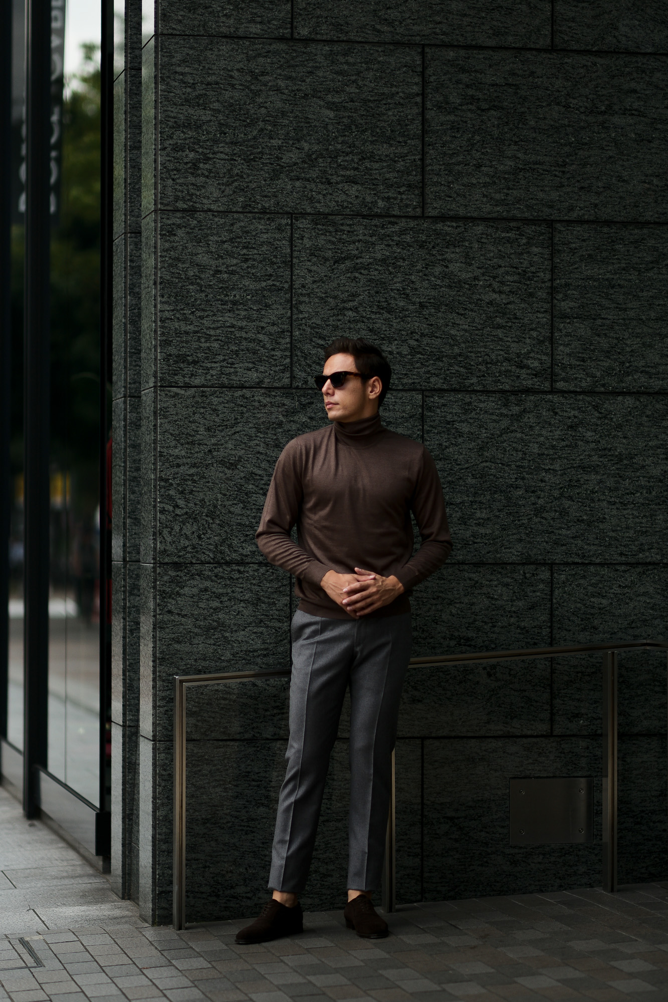 LAMBERTO LOSANI (ランベルト ロザーニ) Silk Cashmere Turtle Neck ...