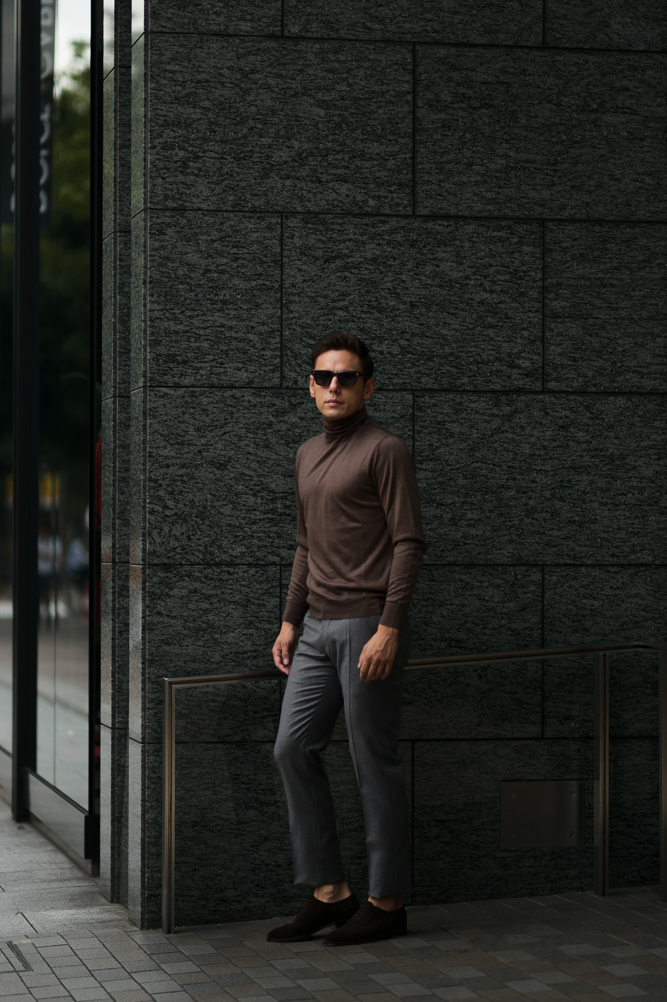 LAMBERTO LOSANI (ランベルト ロザーニ) Silk Cashmere Turtle Neck Sweaterシルクカシミア タートルネック セーター) ハイゲージ シルクカシミヤニット セーター BROWN (ブラウン・325) made in italy (イタリア製) 2019 秋冬新作 lambertolosani altoediritto アルトエデリット 愛知 名古屋