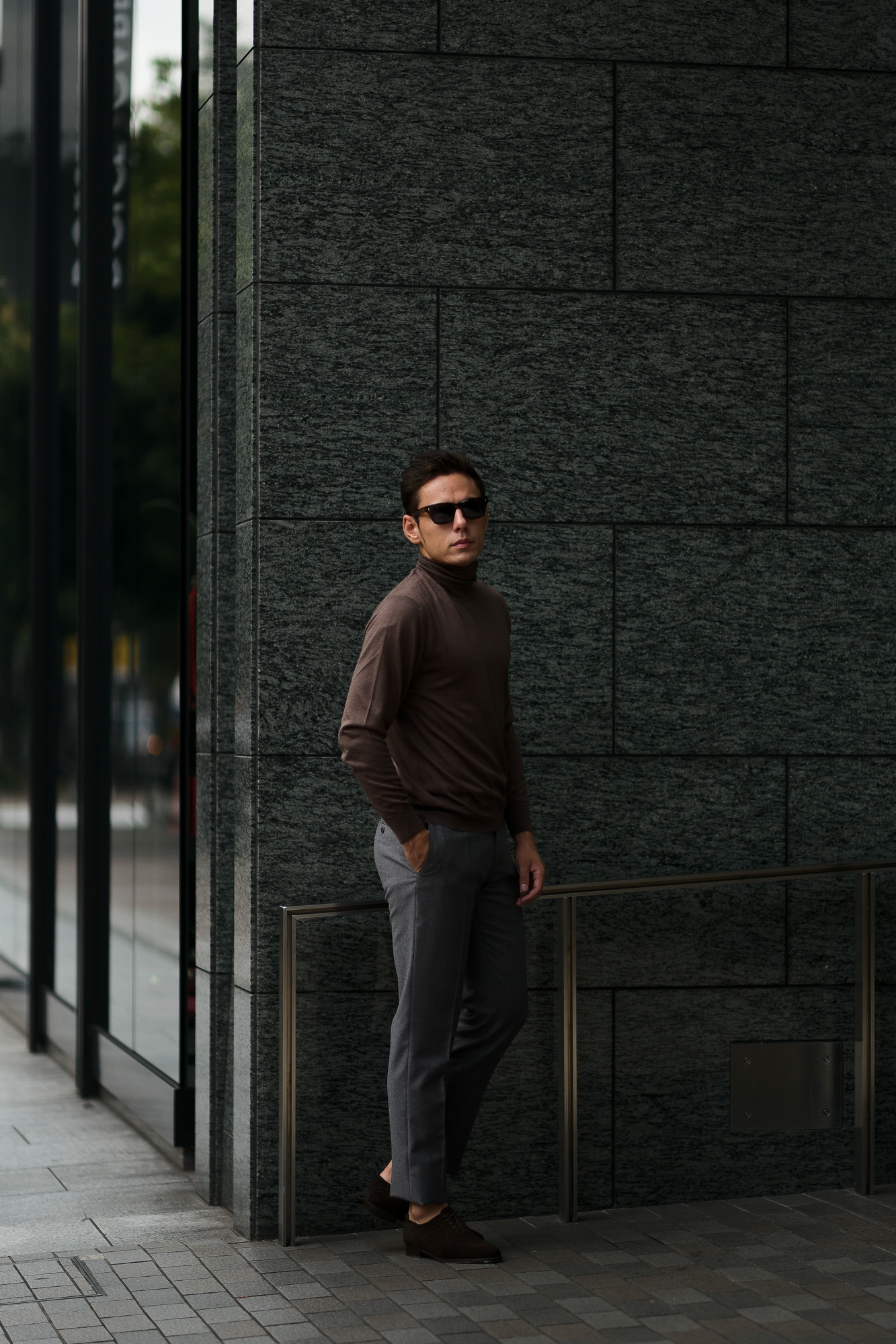 LAMBERTO LOSANI (ランベルト ロザーニ) Silk Cashmere Turtle Neck Sweaterシルクカシミア タートルネック セーター) ハイゲージ シルクカシミヤニット セーター BROWN (ブラウン・325) made in italy (イタリア製) 2019 秋冬新作 lambertolosani altoediritto アルトエデリット 愛知 名古屋