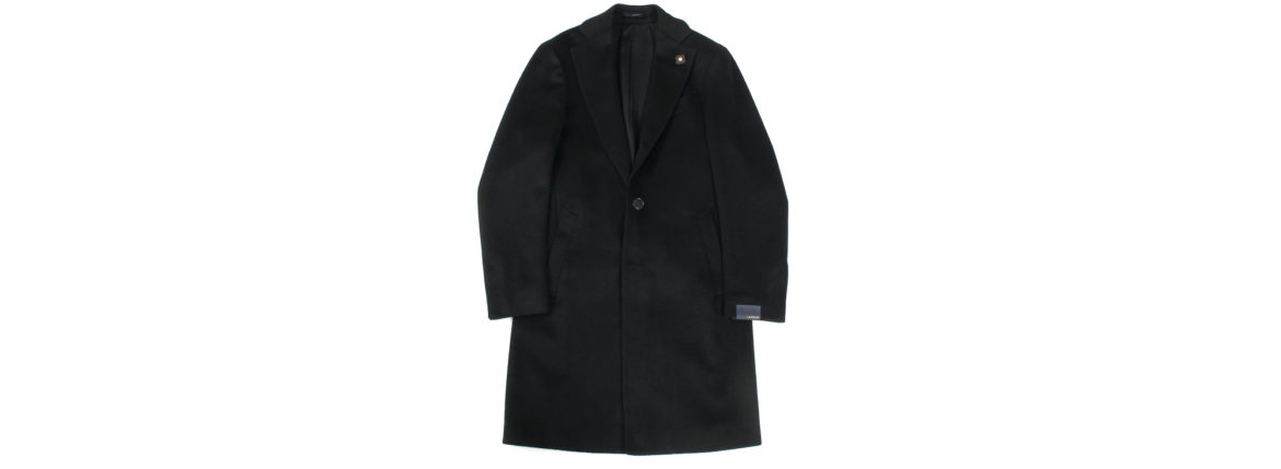 LARDINI (ラルディーニ) Cashmere Spolverino Chester coat (カシミヤ スポルベリーノ チェスターコート) カシミヤフラノ生地 シングル チェスターコート BLACK (ブラック・4) Made in italy (イタリア製) 2019 秋冬新作 愛知 名古屋 Altoediritto アルトエデリット コート ロングコート