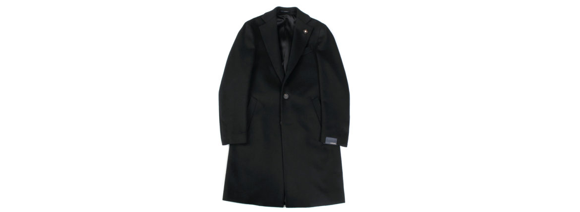 LARDINI (ラルディーニ) Spolverino Chester coat (スポルベリーノ チェスターコート) フラノウール生地 シングル チェスターコート BLACK (ブラック・4) Made in italy (イタリア製) 2019 秋冬新作 愛知 名古屋 Altoediritto アルトエデリット コート ロングコート