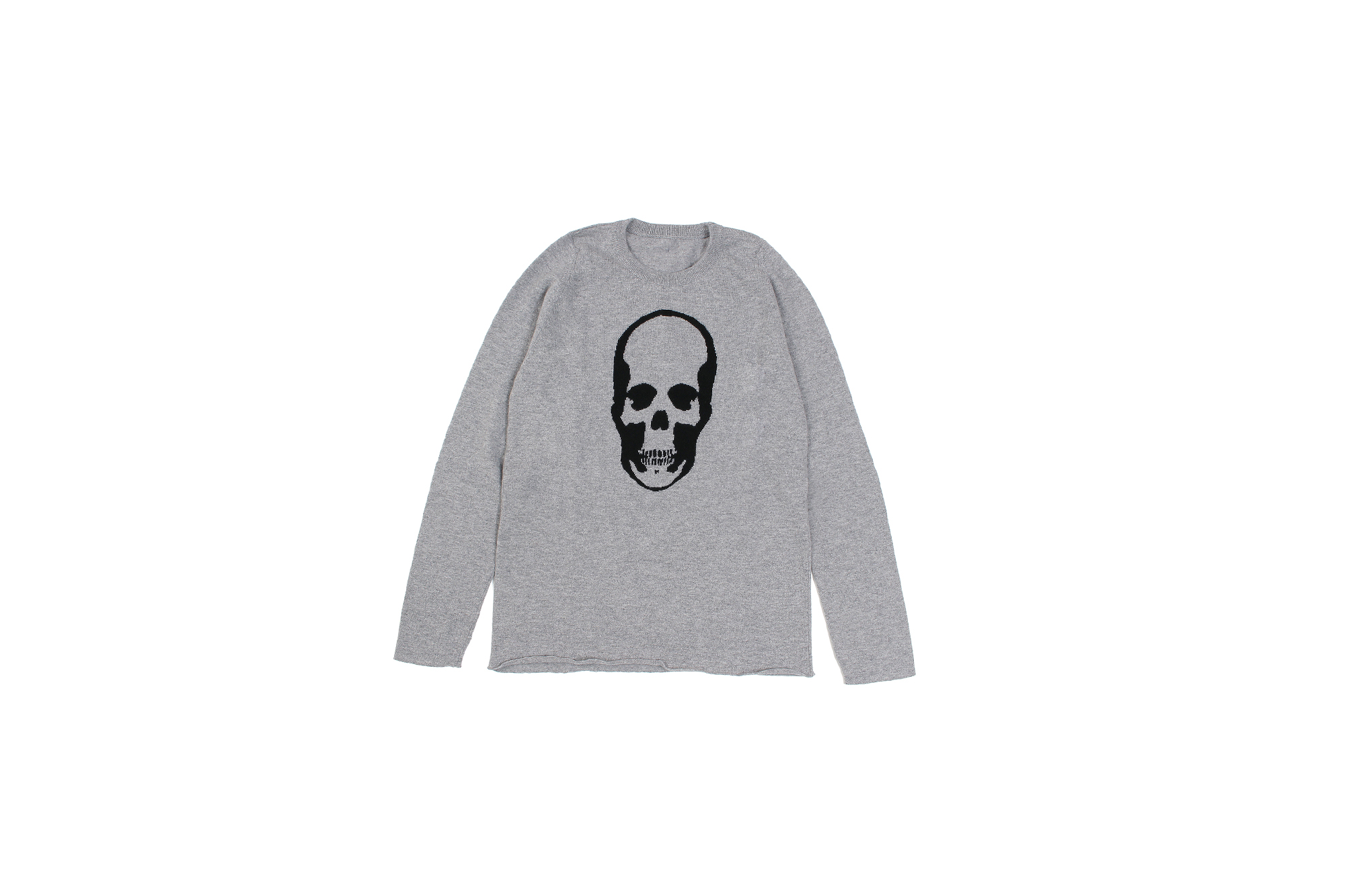 lucien pellat-finet (ルシアン ペラフィネ) Skull Cashmere Sweater (スカル カシミア セーター) インターシャ カシミア スカル セーター  FELT GRAY×BLACK (フェルト グレー×ブラック) made in scotland (スコットランド製) 2019 秋冬新作 lucienpellatfinet ルシアンペラフィネ 愛知 名古屋 altoediritto アルトエデリット