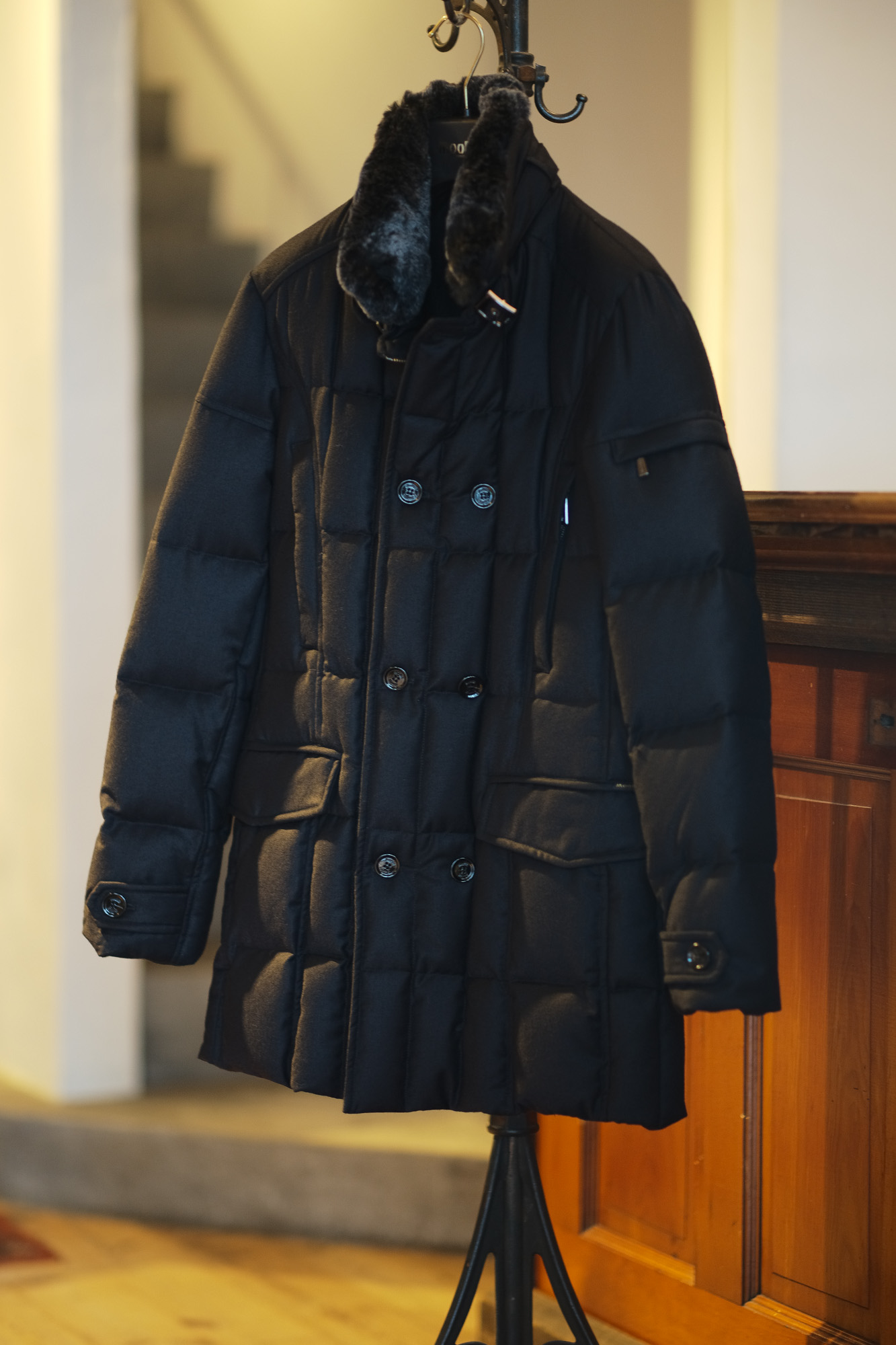 MOORER (ムーレー)MORRIS-L (モーリス) LoroPiana (ロロピアーナ) ウールカシミア ダブルブレスト ダウン コート NERO(ブラック・08) Made in italy (イタリア製) 2019 秋冬新作【入荷しました】【フリー分発売開始】 愛知 名古屋 altoediritto アルトエデリット