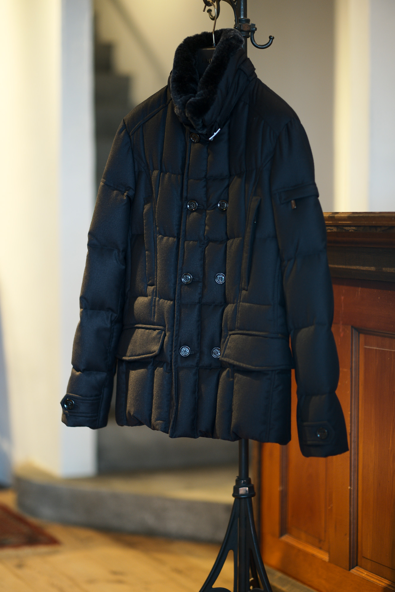 MOORER (ムーレー) SIRO-L1 (シロ) LoroPiana (ロロピアーナ) ウールカシミア ダブルブレスト ダウン ジャケット NERO(ブラック)  Made in italy (イタリア製) 2019 秋冬新作【入荷しました】【フリー分発売開始】 愛知 名古屋 altoediritto アルトエデリット