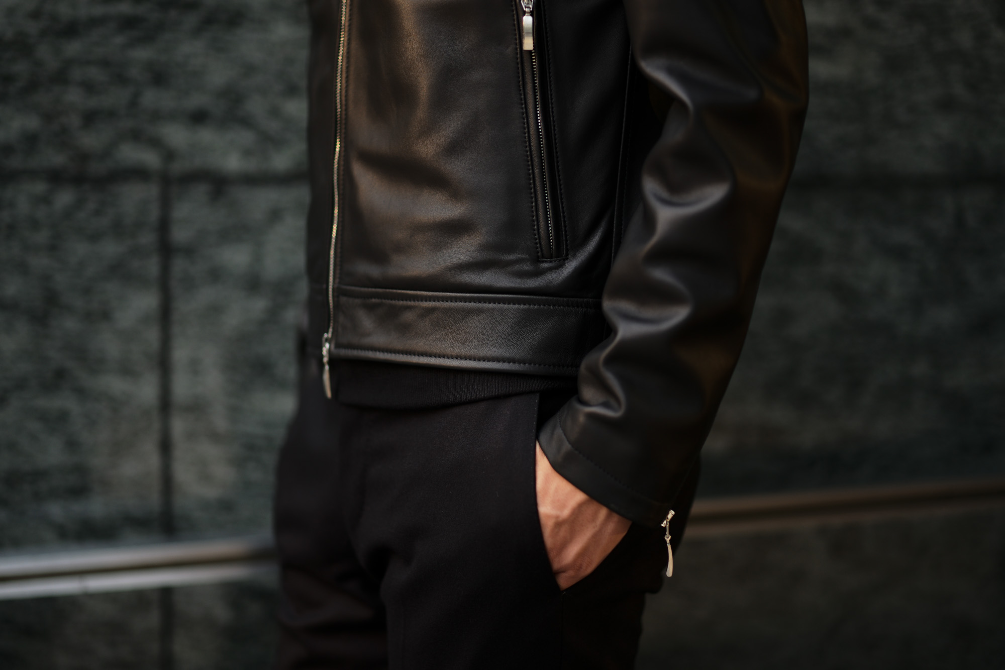 SILENCE (サイレンス) Single Leather Jacket (シングルレザー ジャケット) Goatskin Leather (ゴートスキンレザー) シングル ライダース ジャケット NERO (ブラック) Made in italy (イタリア製) 2019　秋冬新作 愛知 名古屋 altoediritto アルトエデリット