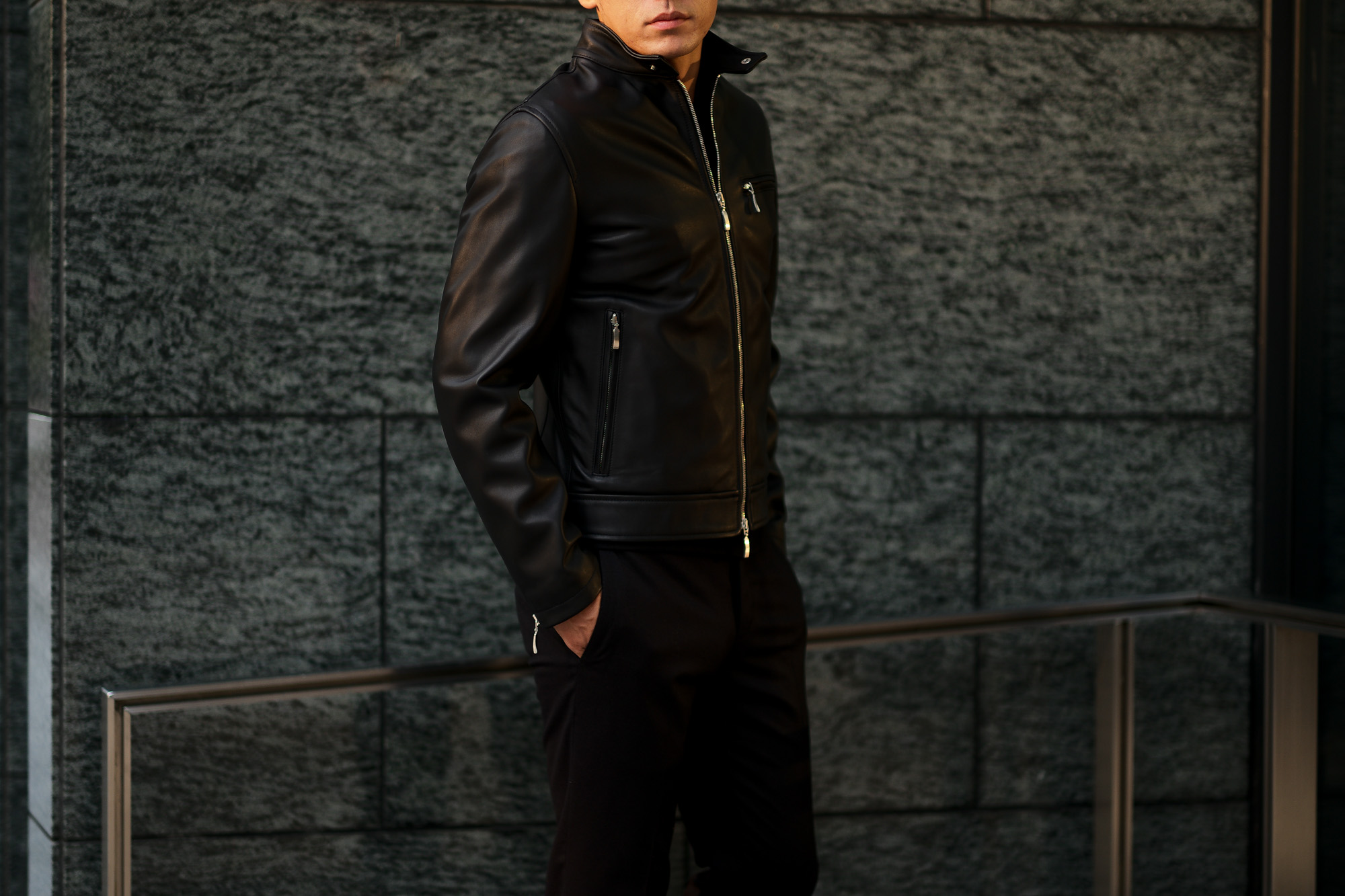 SILENCE (サイレンス) Single Leather Jacket (シングルレザー ジャケット) Goatskin Leather (ゴートスキンレザー) シングル ライダース ジャケット NERO (ブラック) Made in italy (イタリア製) 2019　秋冬新作 愛知 名古屋 altoediritto アルトエデリット