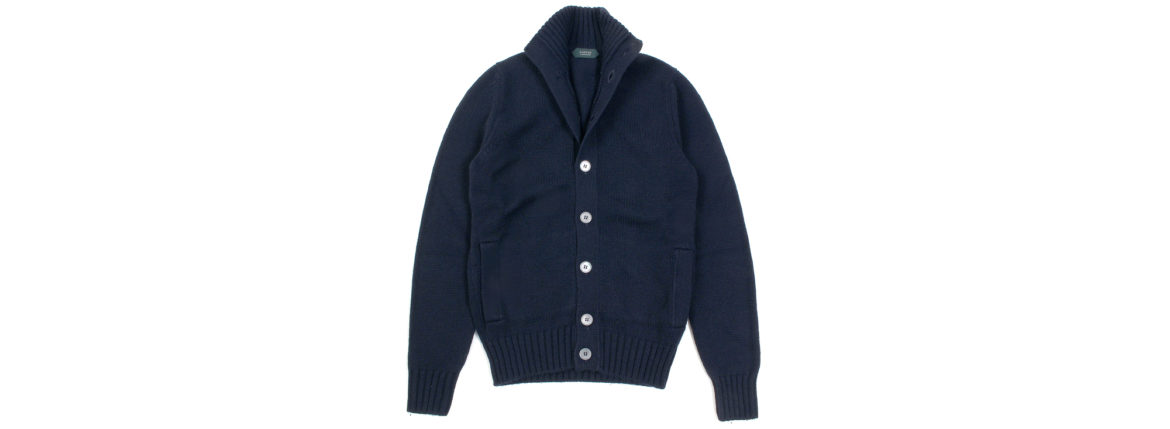 ZANONE (ザノーネ) CHIOTO Kyoto Cashmere (キョウト カシミア) ミドルゲージ カシミア ニット カーディガン ジャケット NAVY (ネイビー・Z1375) made in italy (イタリア製) 2019 秋冬新作 愛知 名古屋 alto e diritto アルトエデリットカシミヤ