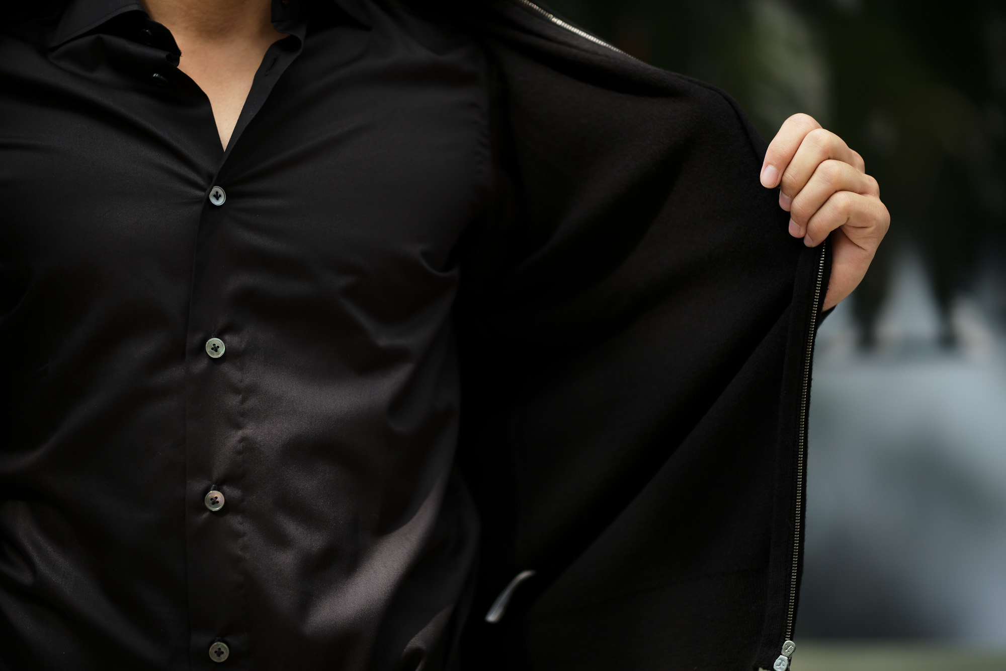 Cruciani(クルチアーニ) Cashmere Zip Up Cardigan (カシミヤ ジップアップ カーディガン) Cashmere 100% ハイゲージ カシミヤニット カーディガン BLACK (ブラック・400002) made in italy (イタリア製) 2019 秋冬新作  愛知 名古屋 altoediritto アルトエデリット
