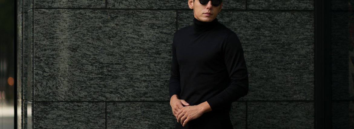 Cruciani(クルチアーニ) Silk Cashmere Turtle Neck Sweater (シルクカシミヤ タートルネック セーター) ハイゲージ シルクカシミヤニット セーター BLACK (ブラック・30060) made in italy (イタリア製) 2019 秋冬新作 愛知 名古屋 altoediritto アルトエデリット