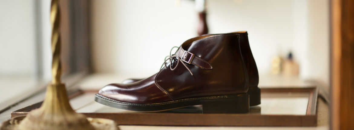 Cuervo (クエルボ) Derringer Cordovan(デリンジャー コードバン)　Shell Cordovan シェルコードバンレザー Chukka Boots チャッカブーツ BURGUNDY(バーガンディー・BG) MADE IN JAPAN(日本製) 2019 秋冬新作 愛知 名古屋 Alto e Diritto アルト エ デリット クエルボ　チャッカブーツ コードバン 5(24),5.5(24.5),6(25),6.5(25.5),7(26),7.5(26.5),8(27),8.5(27.5),9(28)