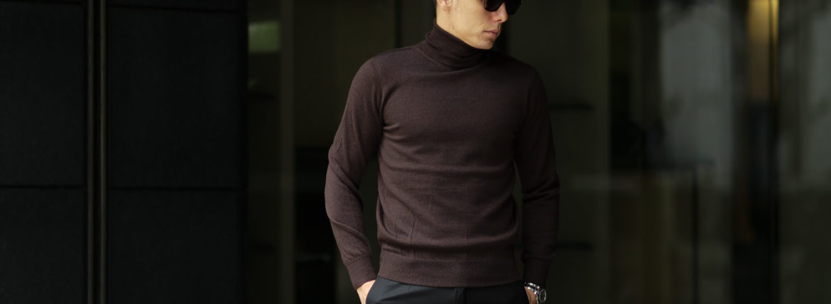 Cuervo(クエルボ) Sartoria Collection (サルトリア コレクション) John (ジョン) 12G WOOL (12ゲージウール) タートルネック セーター BROWN (ブラウン) MADE IN JAPAN (日本製) 2019 秋冬新作 愛知 名古屋 altoediritto アルトエデリット