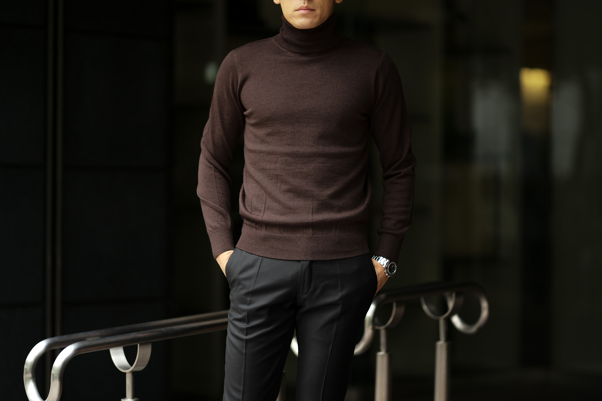 Cuervo(クエルボ) Sartoria Collection (サルトリア コレクション) John (ジョン) 12G WOOL (12ゲージウール) タートルネック セーター BROWN (ブラウン)  MADE IN JAPAN (日本製) 2019 秋冬新作 愛知 名古屋 altoediritto アルトエデリット