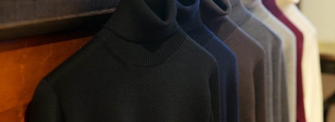 Cuervo (クエルボ) Sartoria Collection (サルトリア コレクション) John(ジョン) Turtle Neck Sweater (タートルネックセーター) ウールニット セーター BLACK (ブラック),NAVY(ネイビー),BROWN(ブラウン),CHARCOAL(チャコール),GRAY(グレー),BORDEAUX (ボルドー),WHITE(ホワイト) MADE IN JAPAN (日本製) 2019 秋冬新作 　【入荷しました】【フリー分発売開始】 愛知 名古屋 altoediritto アルトエデリット