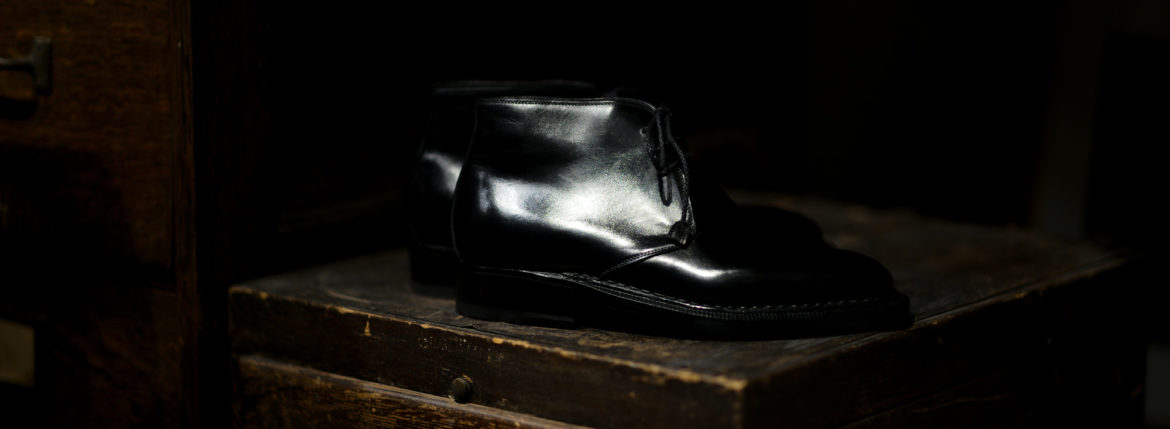 ENZO BONAFE (エンツォボナフェ) ART.3722 Chukka boots Du Puy Vitello デュプイ社ボックスカーフ チャッカブーツ NERO (ブラック) made in italy (イタリア製)　愛知 名古屋 Alto e Diritto アルトエデリット エンツォボナフェ チャッカ　5.5,6,6.5,7,7.5,8,8.5,9,9.5