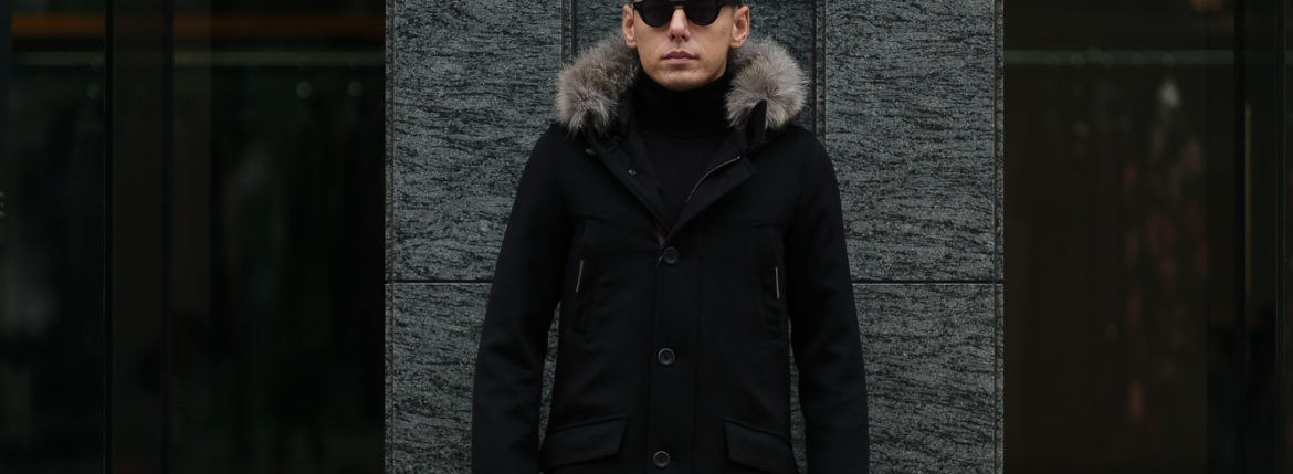 HERNO(ヘルノ) N-3B Cashmere coat (カシミア コート) LUIGI COLOMBO (ルイージ・コロンボ) 撥水 カシミア ロング コート BLACK (ブラック・9300) Made in italy (イタリア製) 2019 秋冬新作 altoediritto アルトエデリット 愛知 名古屋