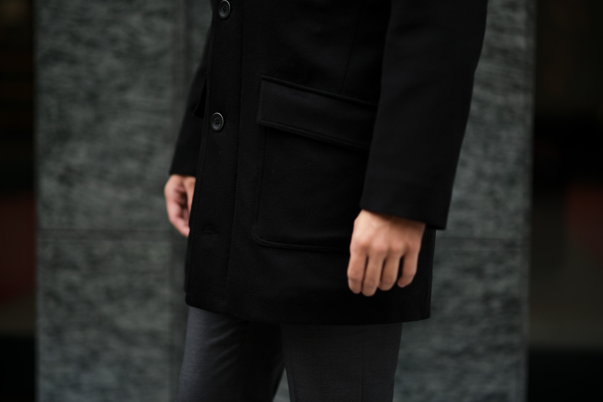 HERNO(ヘルノ) N-3B Cashmere coat (カシミア コート) LUIGI COLOMBO (ルイージ・コロンボ) 撥水 カシミア ロング コート BLACK (ブラック・9300) Made in italy (イタリア製) 2019 秋冬新作 altoediritto アルトエデリット 愛知 名古屋