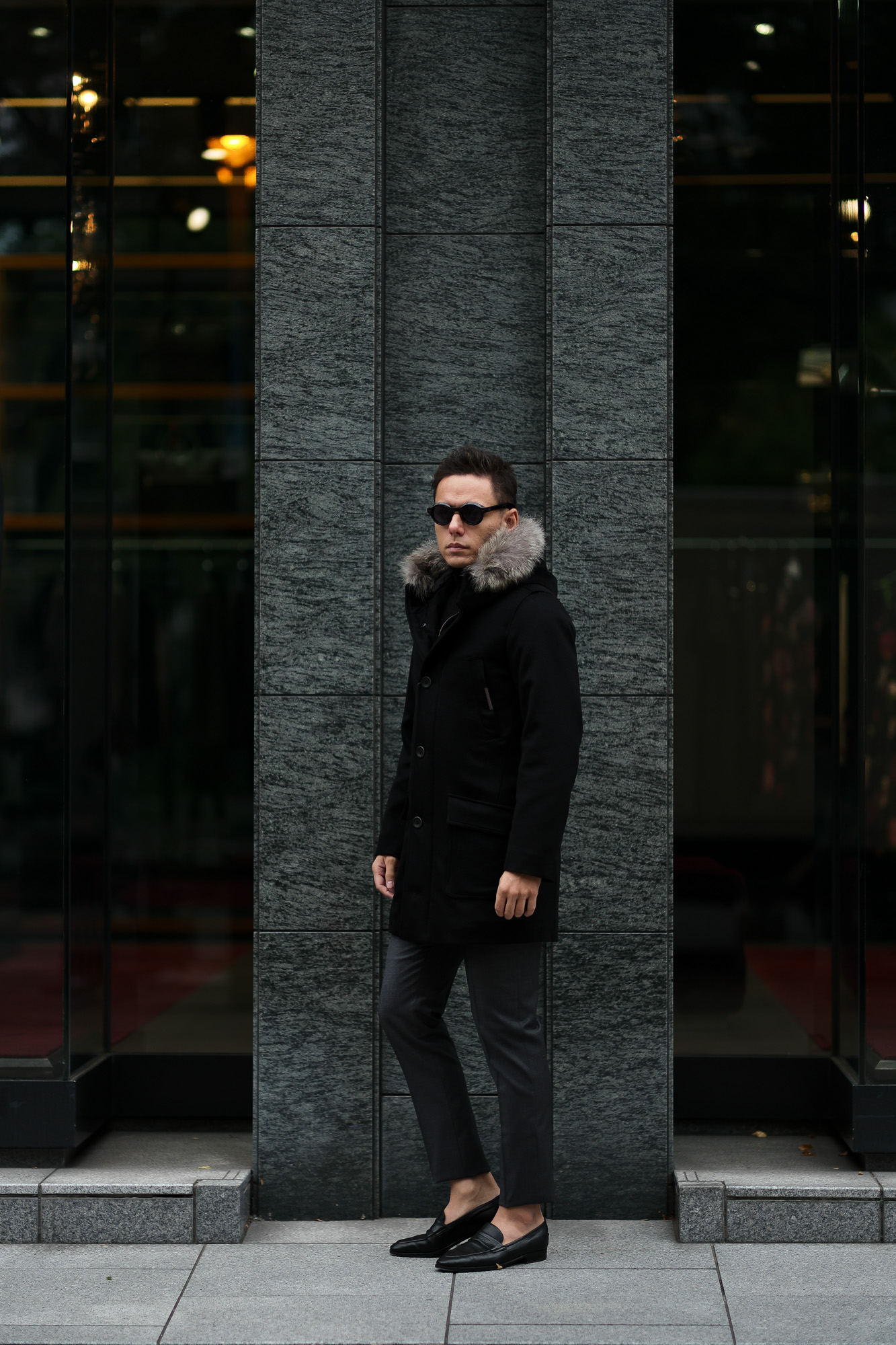 HERNO(ヘルノ) N-3B Cashmere coat (カシミア コート) LUIGI COLOMBO (ルイージ・コロンボ) 撥水 カシミア ロング コート BLACK (ブラック・9300) Made in italy (イタリア製) 2019 秋冬新作 altoediritto アルトエデリット 愛知 名古屋