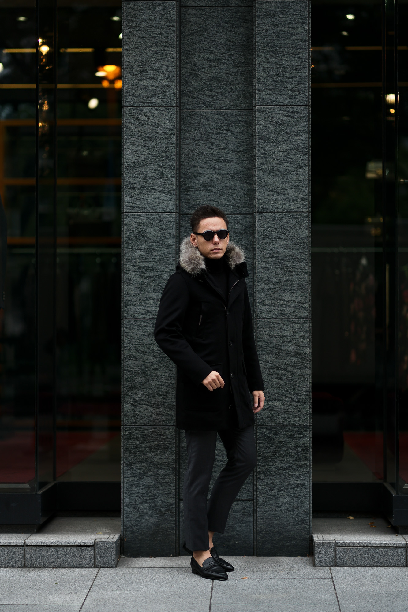 HERNO(ヘルノ) N-3B Cashmere coat (カシミア コート) LUIGI COLOMBO (ルイージ・コロンボ) 撥水 カシミア ロング コート BLACK (ブラック・9300) Made in italy (イタリア製) 2019 秋冬新作 altoediritto アルトエデリット 愛知 名古屋