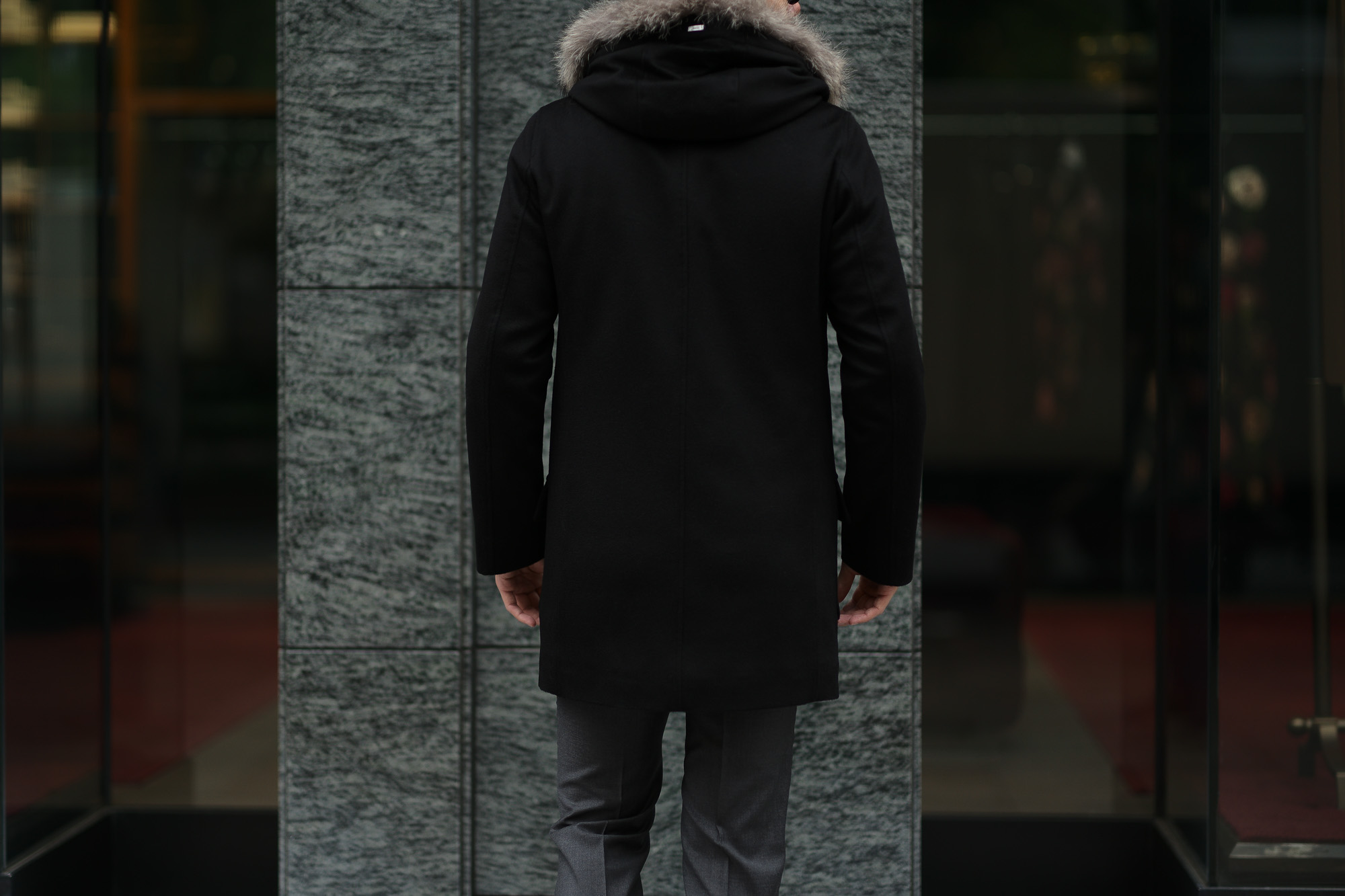 HERNO(ヘルノ) N-3B Cashmere coat (カシミア コート) LUIGI COLOMBO (ルイージ・コロンボ) 撥水 カシミア ロング コート BLACK (ブラック・9300) Made in italy (イタリア製) 2019 秋冬新作 altoediritto アルトエデリット 愛知 名古屋