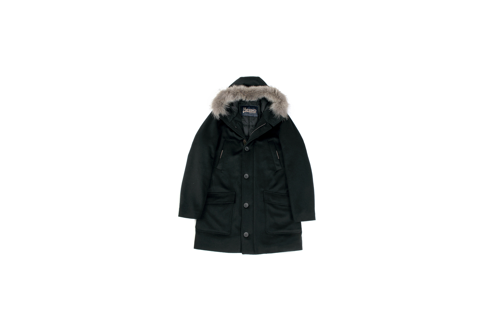HERNO(ヘルノ) N-3B Cashmere coat (カシミア コート) LUIGI COLOMBO (ルイージ・コロンボ) 撥水 カシミア ロング コート BLACK (ブラック・9300) Made in italy (イタリア製) 2019 秋冬新作 altoediritto アルトエデリット 愛知 名古屋