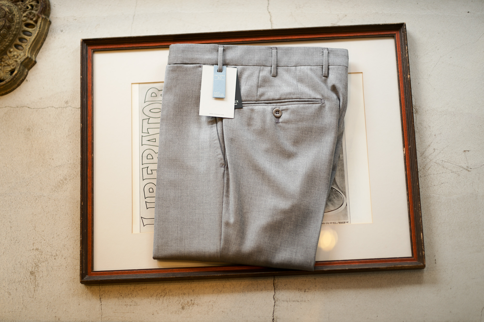 INCOTEX (インコテックス) MIT300 SLIM FIT WOOL & CASHMERE TWILL スラックス LIGHT GRAY (ライトグレー・900) 2019 秋冬新作 alto e diritto アルトエデリット 愛知 名古屋 グレスラ ブラックスラックス