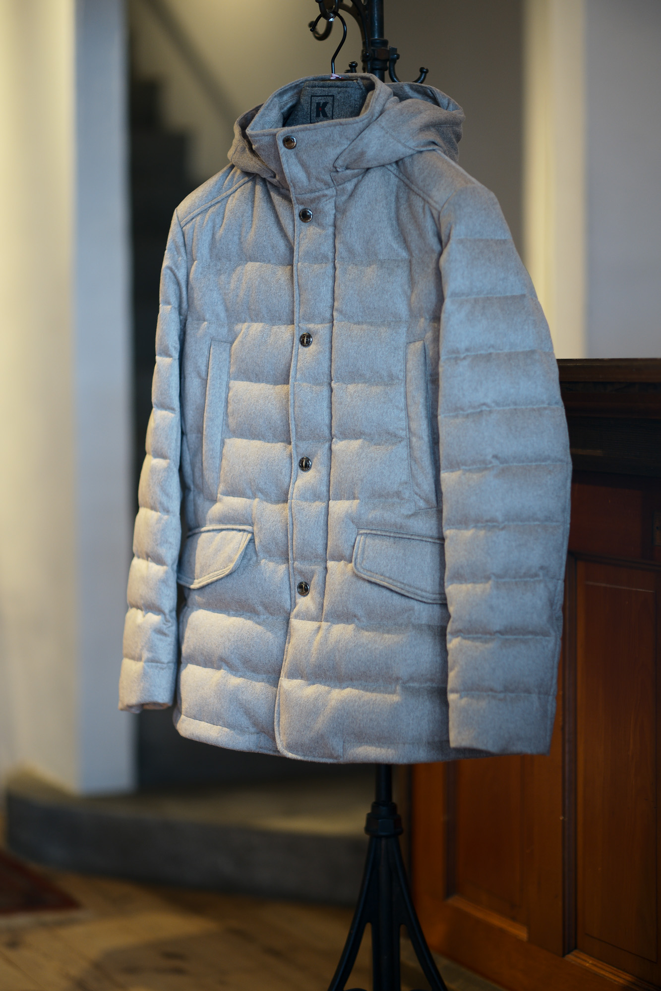 MONCLER グローブ ベージュ ナイロン Lサイズ イタリア製