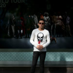 lucien pellat-finet (ルシアン ペラフィネ) Skull Tongue Cashmere Sweater (スカル タン カシミア セーター) インターシャ カシミア スカル セーター NIVEOUS × BLACK (ホワイト × ブラック) made in scotland (スコットランド製) 2019 秋冬新作のイメージ