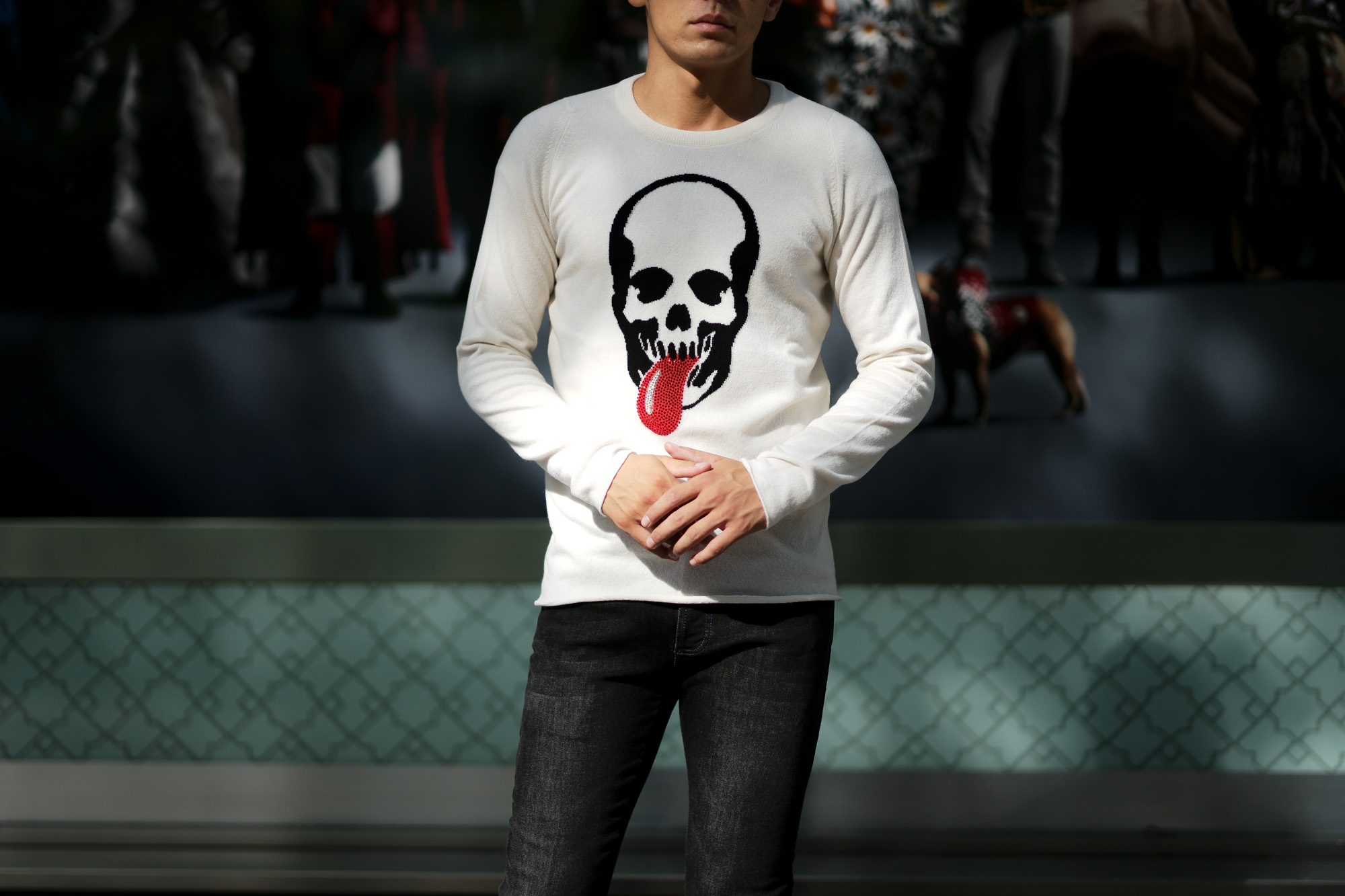 Skull cashmere カシミヤ　ニット　スカル