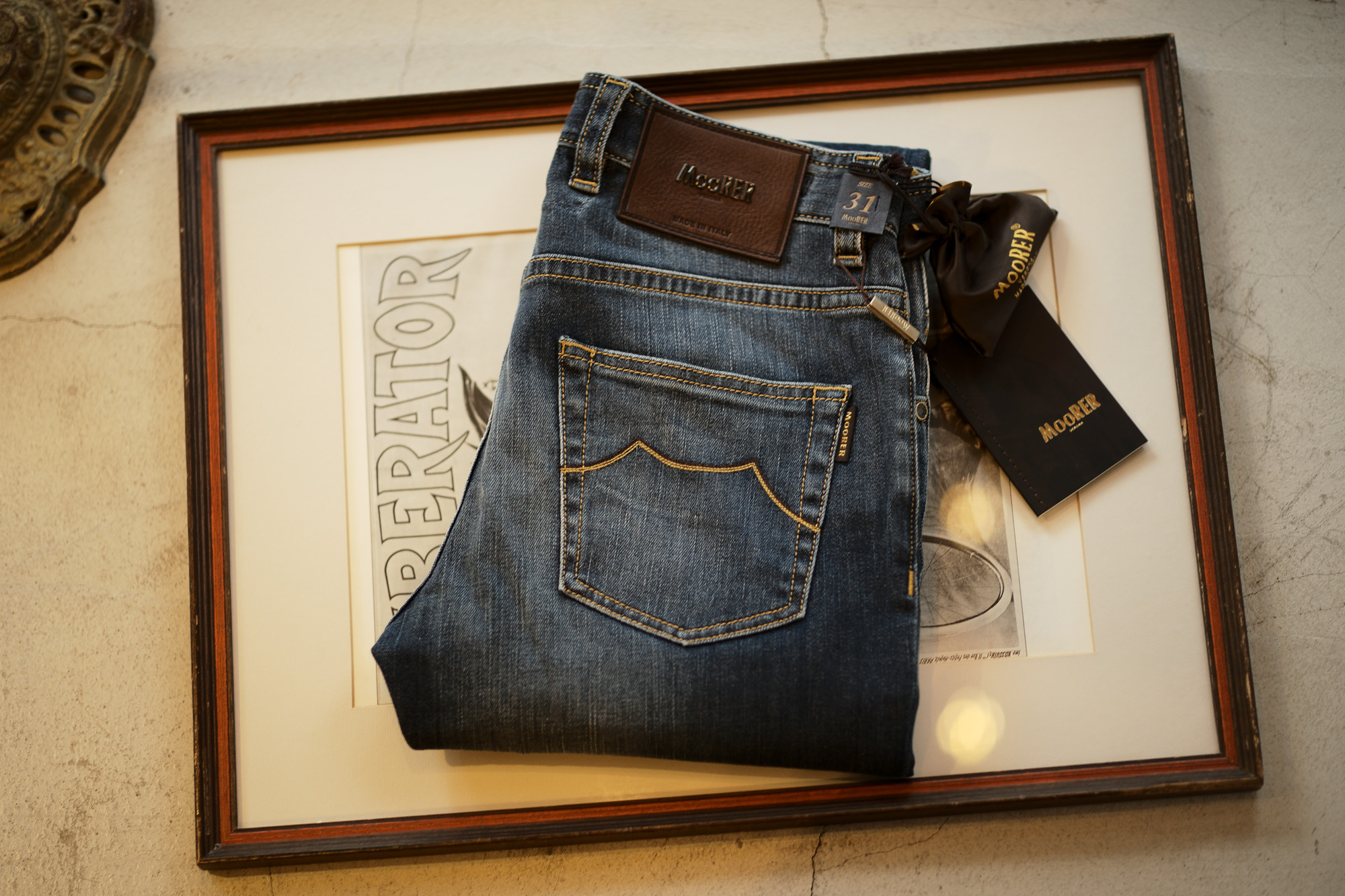 MOORER (ムーレー) GIOTTO-DC102 (ジオット) Japanese Fabric Comfort Denim (コンフォートデニム) ストレッチ ジーンズ デニムパンツ LAVAGGIO 6007 (ブルー)  Made in italy (イタリア製) 2019 秋冬新作  【入荷しました】【フリー分発売開始】 Alto e Diritto altoediritto アルトエデリット