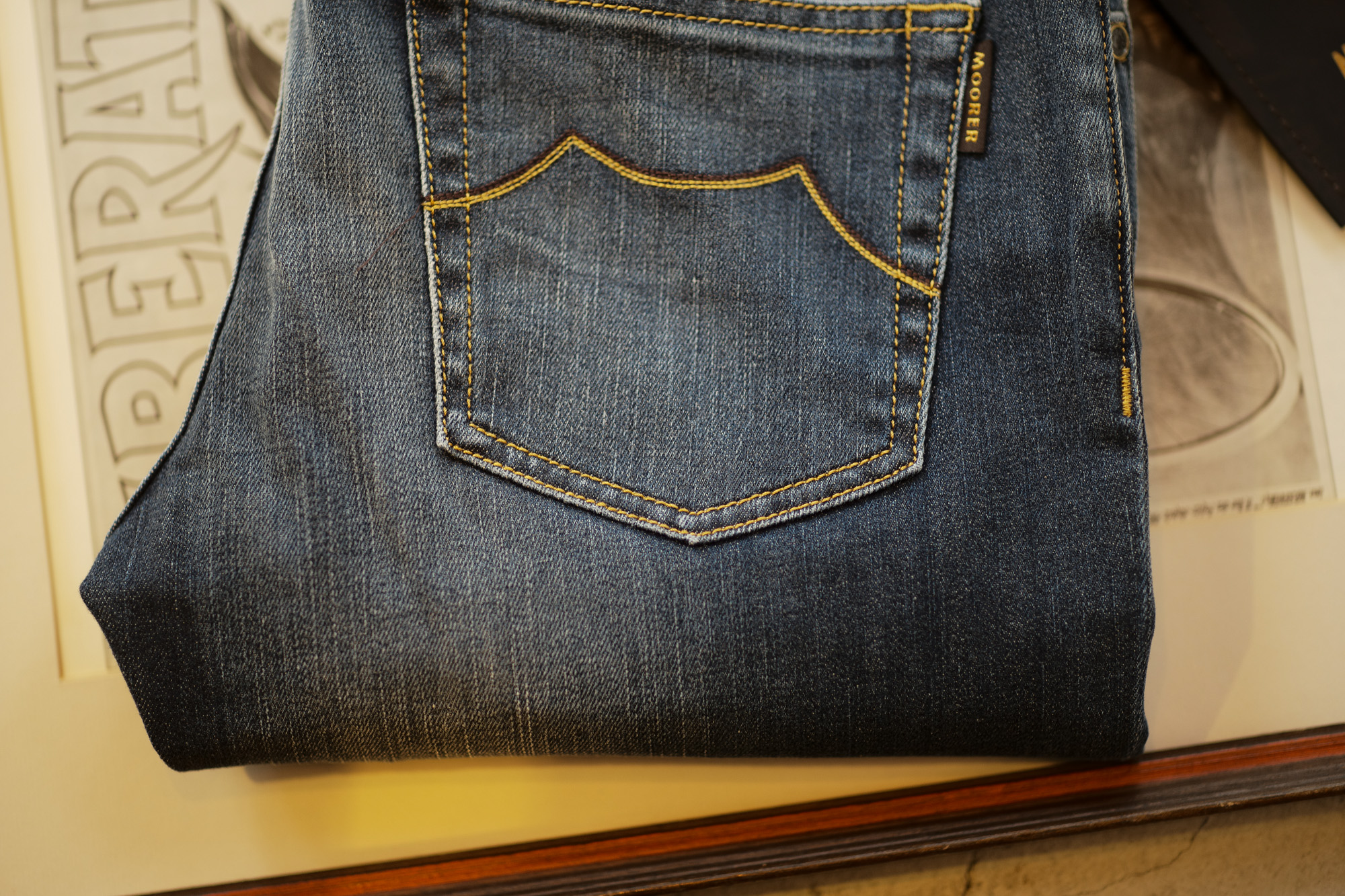 MOORER (ムーレー) GIOTTO-DC102 (ジオット) Japanese Fabric Comfort Denim (コンフォートデニム) ストレッチ ジーンズ デニムパンツ LAVAGGIO 6007 (ブルー)  Made in italy (イタリア製) 2019 秋冬新作  【入荷しました】【フリー分発売開始】 Alto e Diritto altoediritto アルトエデリット