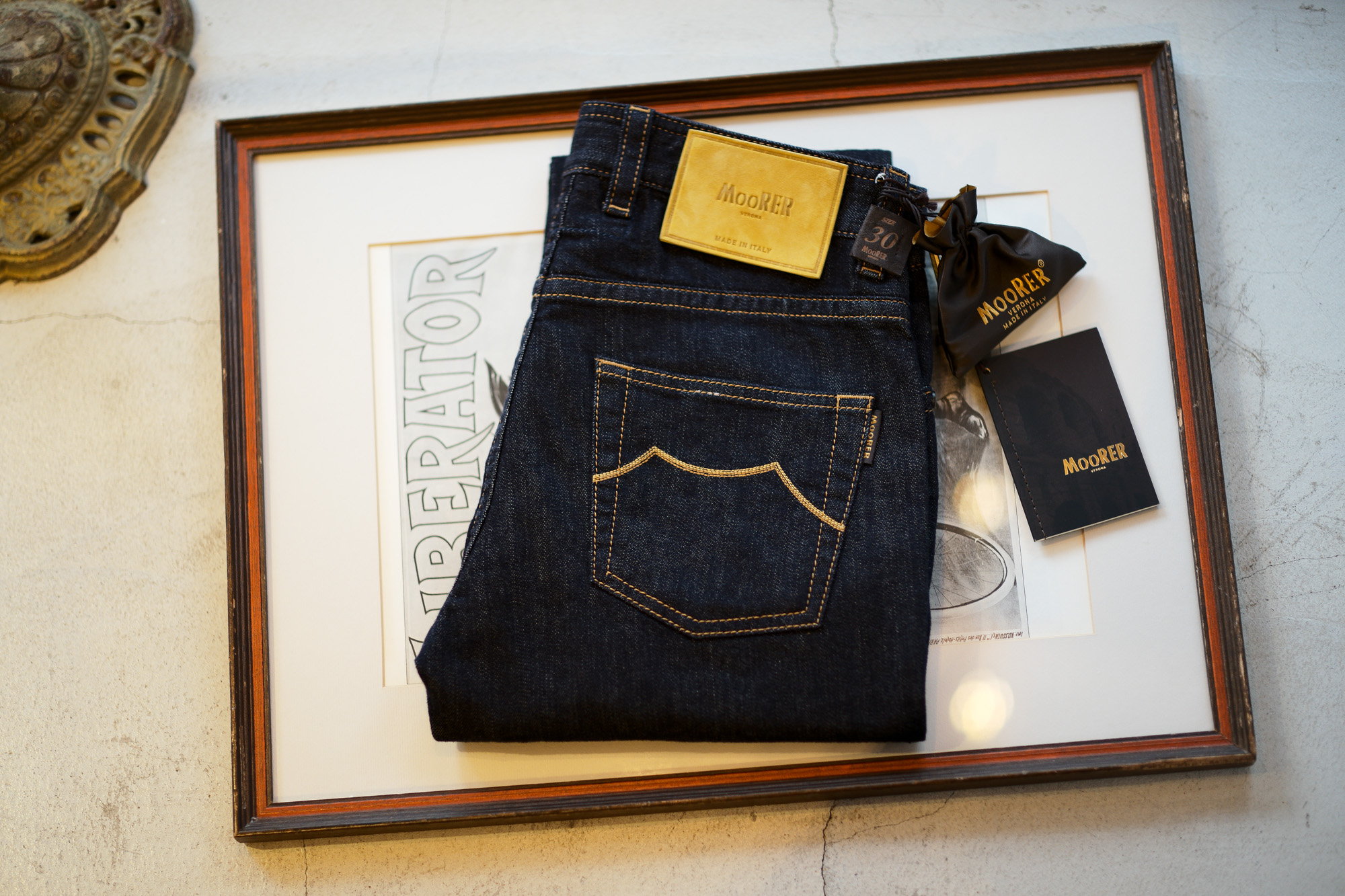 MOORER (ムーレー) GIOTTO-DC109LAV (ジオット) Japanese Fabric Comfort Denim (コンフォートデニム) ストレッチ ジーンズ デニムパンツ WASHING 100 (インディゴ) Made in italy (イタリア製) 2019 秋冬新作 Alto e Diritto altoediritto アルトエデリット