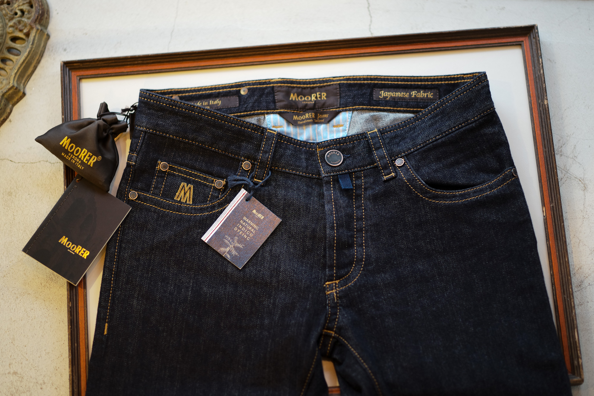 MOORER (ムーレー) GIOTTO-DC109LAV (ジオット) Japanese Fabric Comfort Denim (コンフォートデニム) ストレッチ ジーンズ デニムパンツ WASHING 100 (インディゴ) Made in italy (イタリア製) 2019 秋冬新作 Alto e Diritto altoediritto アルトエデリット